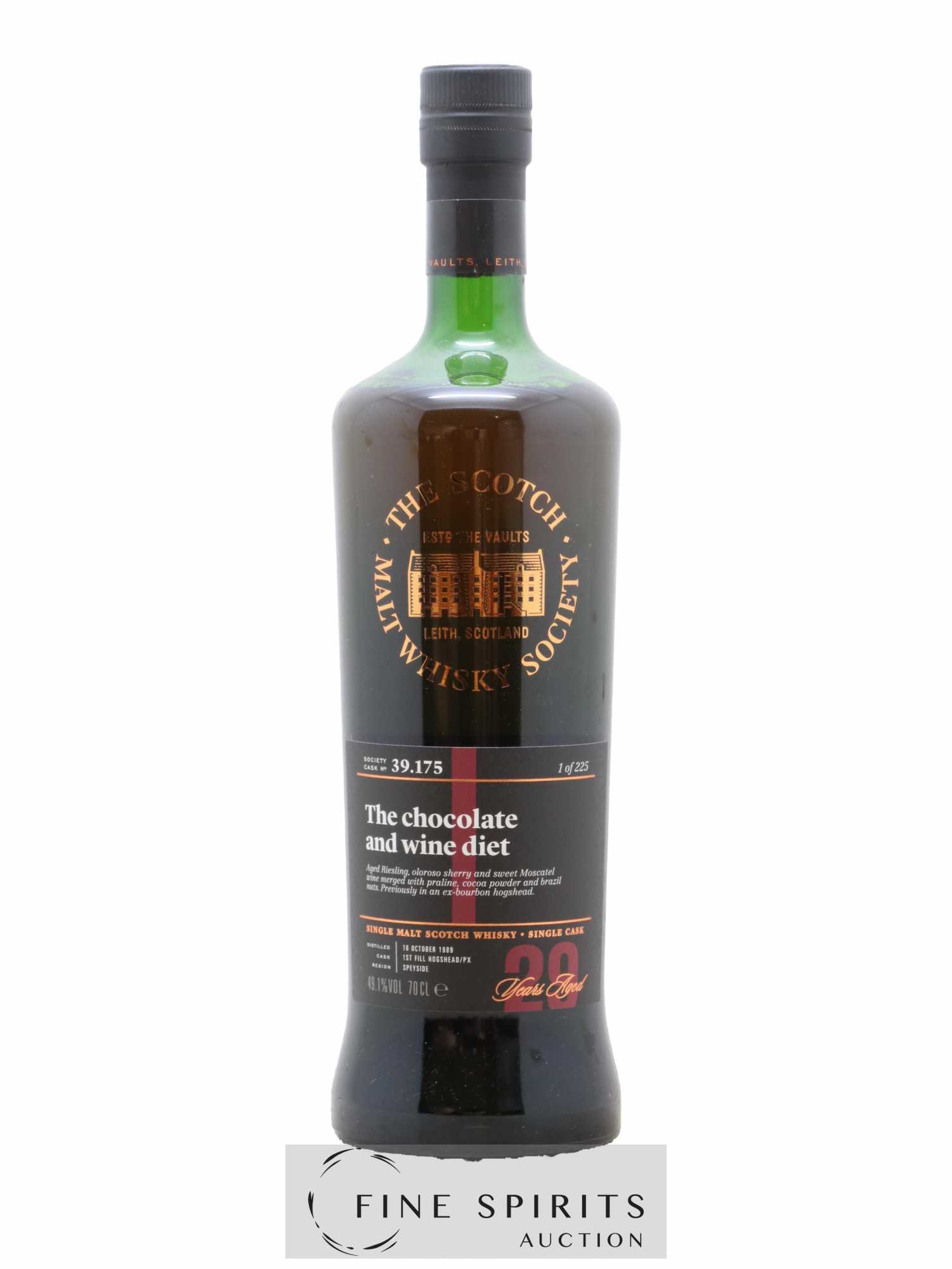 The Chocolate and Wine Diet 29 years 1989 The Scotch Malt Whisky Society Cask n°39.175 - One of 225 - Lot de 1 bouteille - 1
