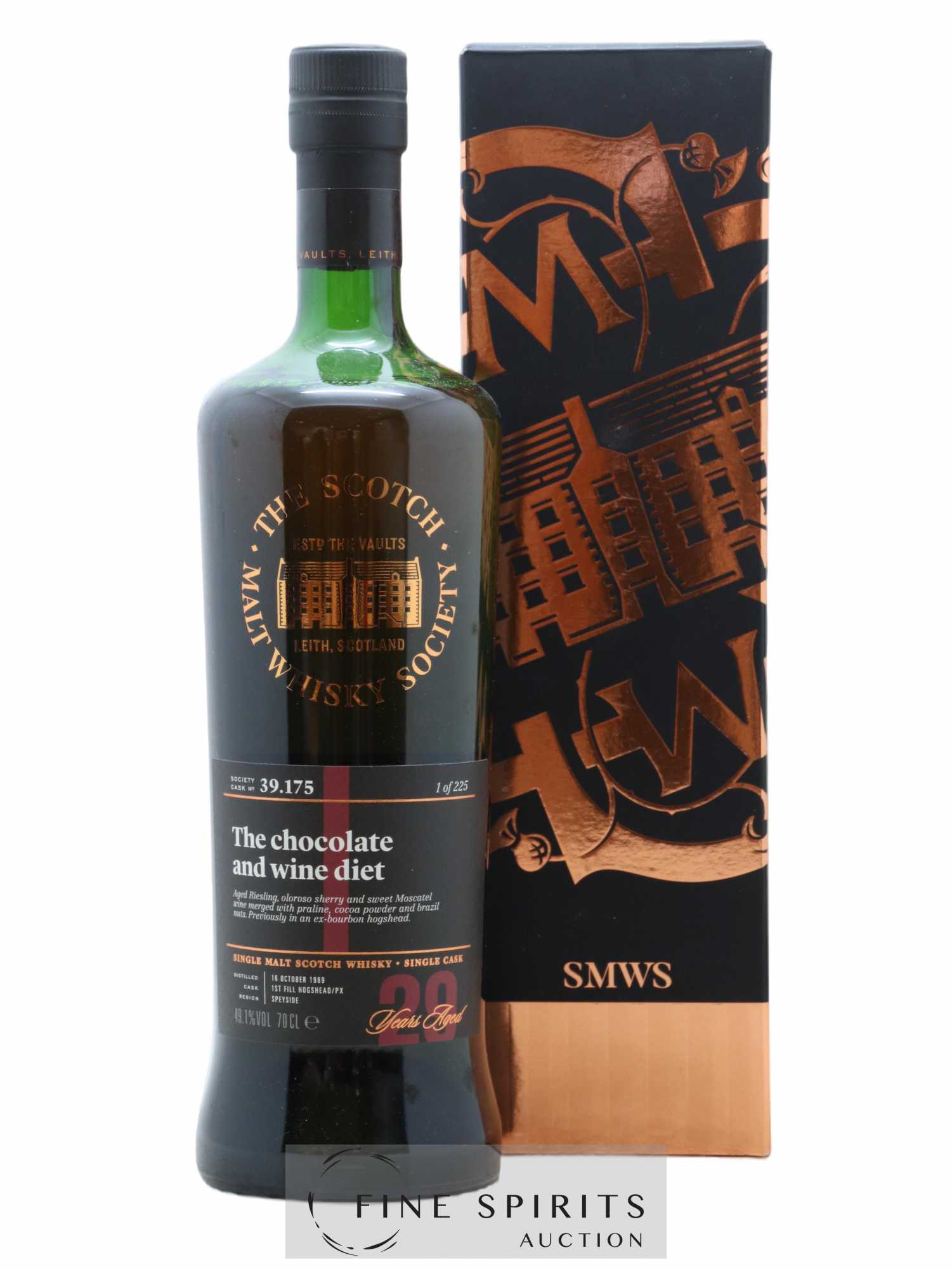 The Chocolate and Wine Diet 29 years 1989 The Scotch Malt Whisky Society Cask n°39.175 - One of 225 - Lot de 1 bouteille - 0