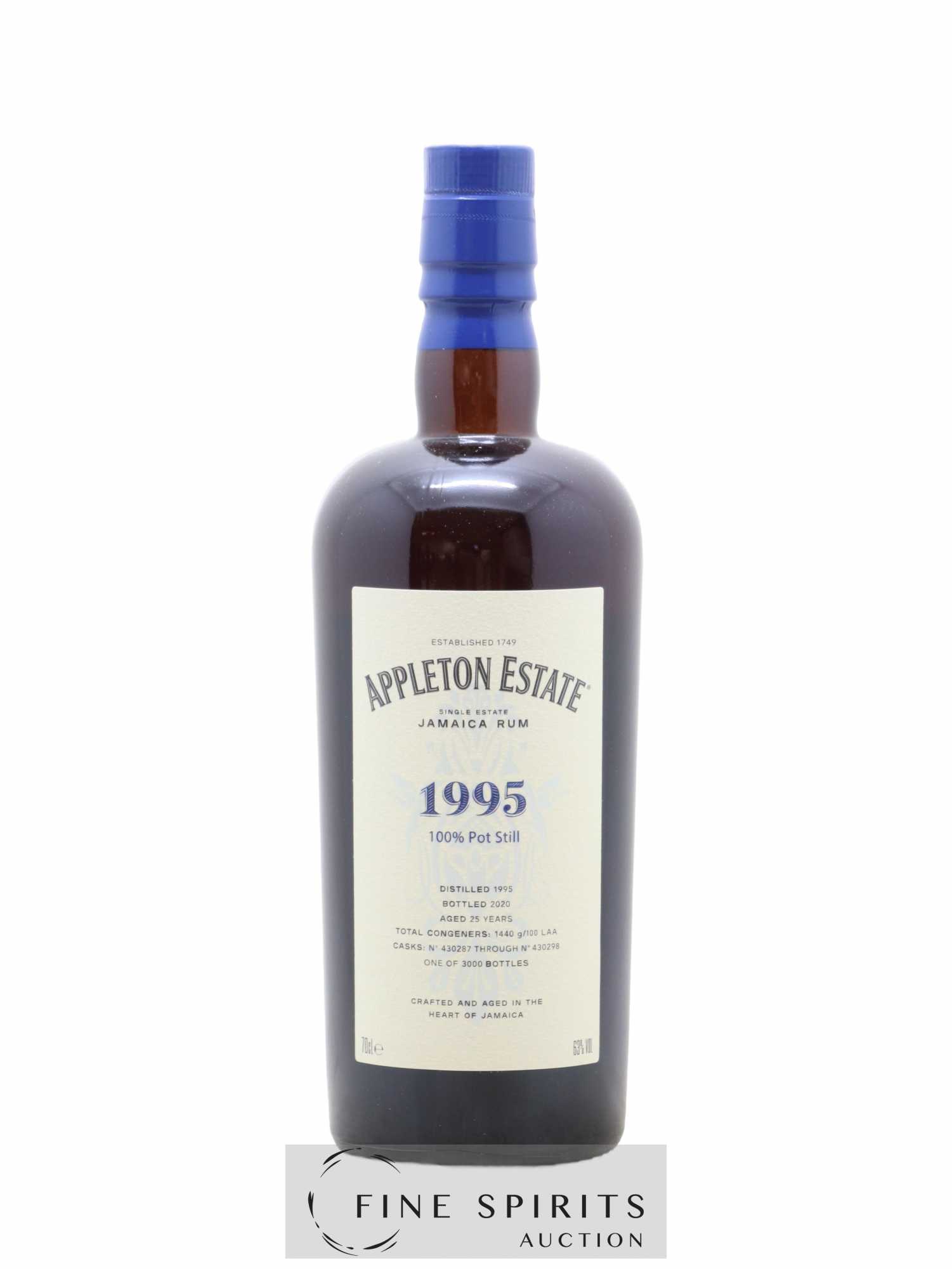 Appleton Estate 25 years 1995 Of. Pot Still Cask n°430287 through n°430298 - One of 3000 - bottled 2020 Hearts Collection - Lot de 1 bouteille - 1
