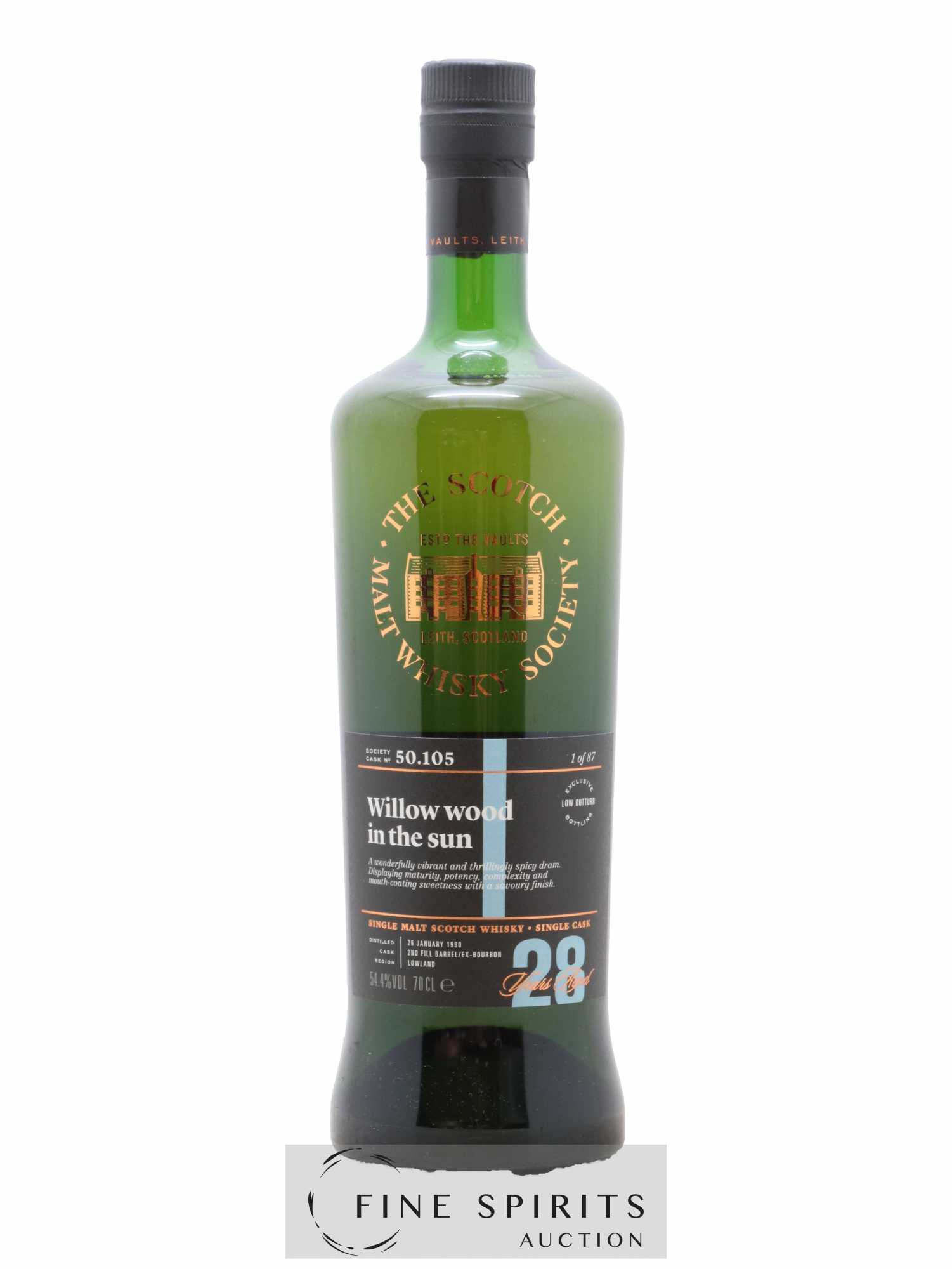 Willow Wood in the Sun 28 years 1990 The Scotch Malt Whisky Society Cask n°50.105 - One of 87 - Lot de 1 bouteille - 1