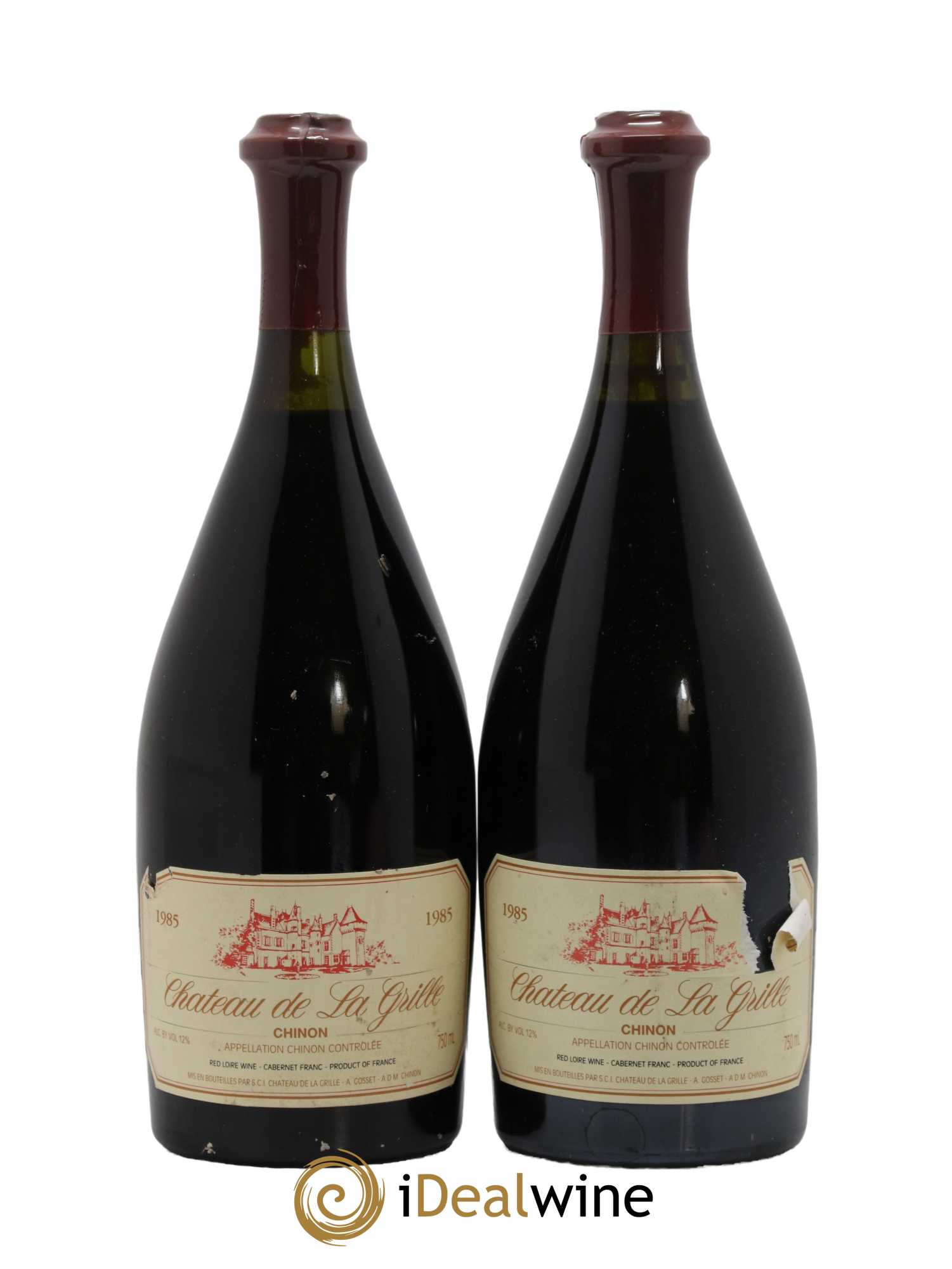 Chinon Château de la Grille 1985 - Lot de 2 bouteilles - 0