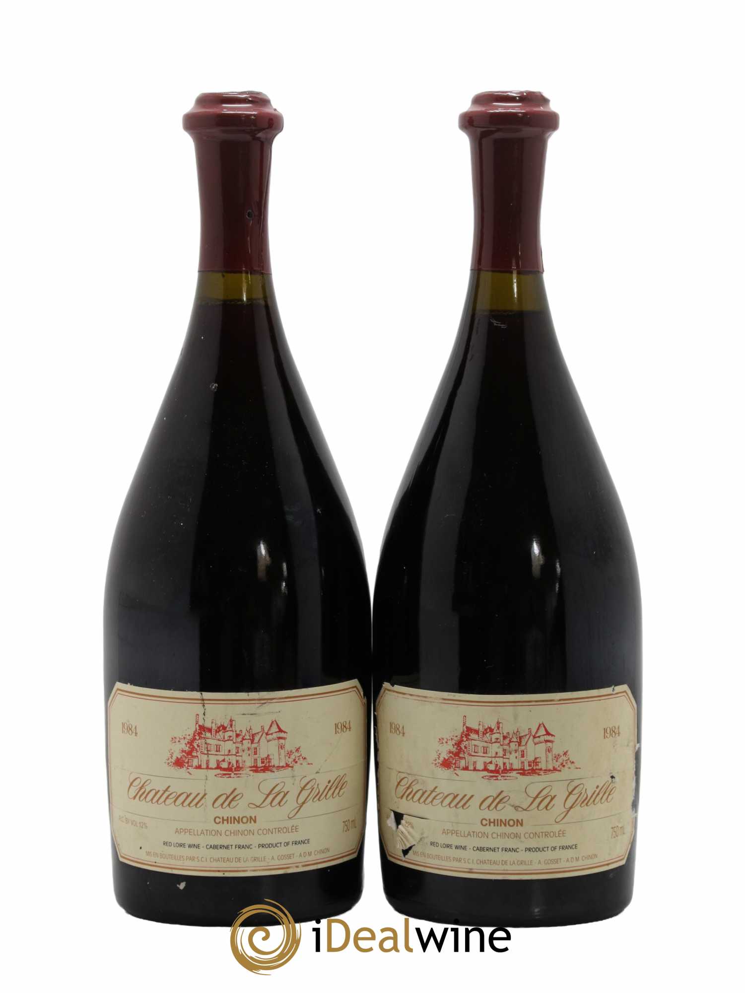 Chinon Château de la Grille 1984 - Lot de 2 bouteilles - 0