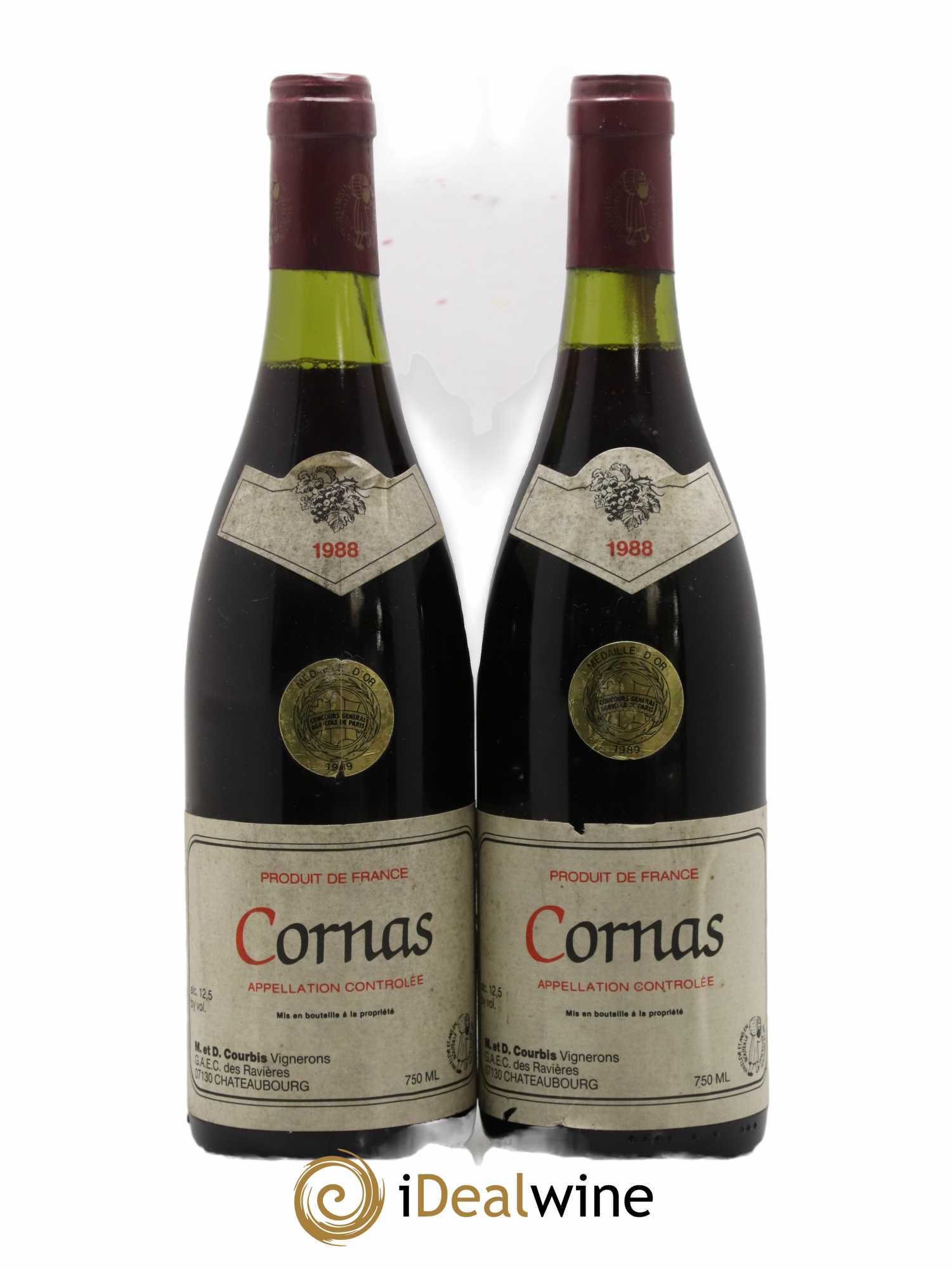 Cornas Domaine Courbis 1988 - Lot de 2 bouteilles - 0