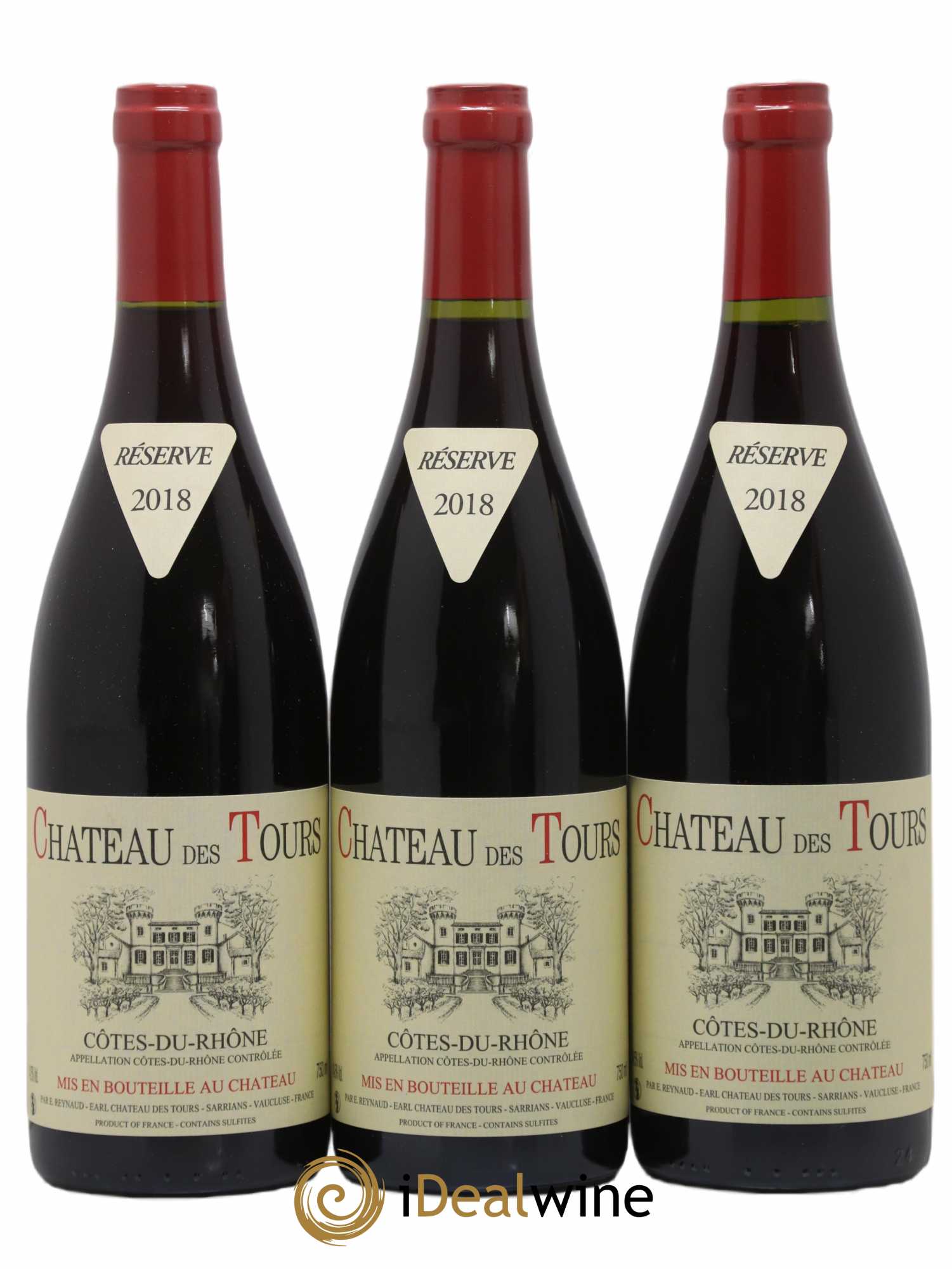 Côtes-du-Rhône Château des Tours Emmanuel Reynaud 2018 - Lot de 3 bouteilles - 0
