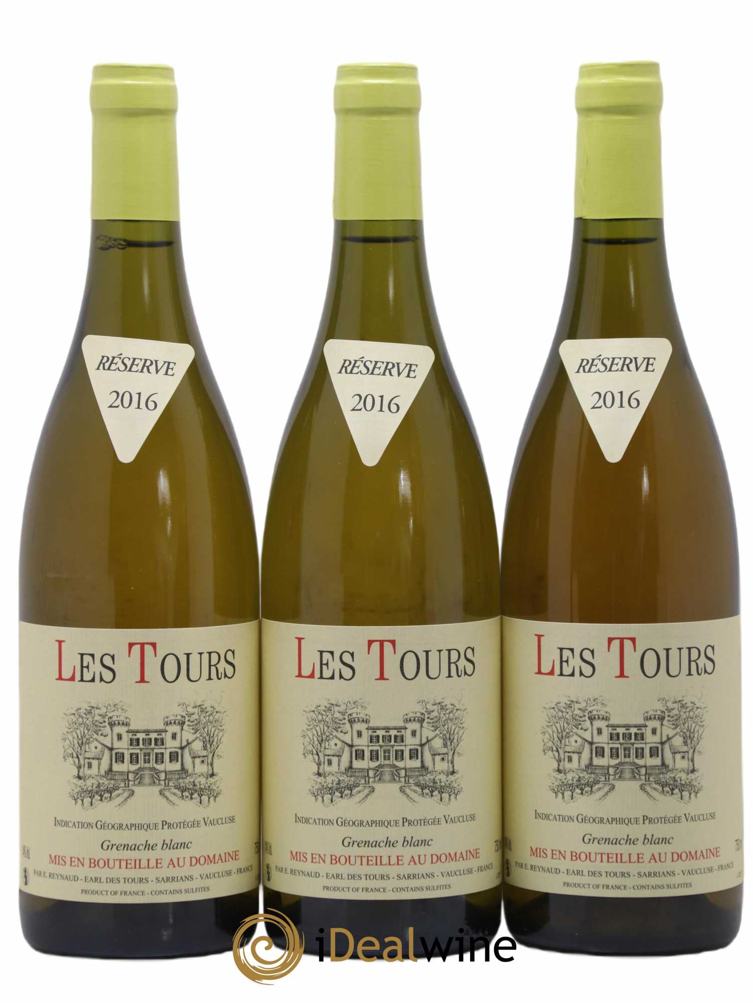 Vaucluse (Vin de Pays de Vaucluse) Les Tours Grenache Blanc Emmanuel Reynaud 2016 - Lot de 3 bouteilles - 0