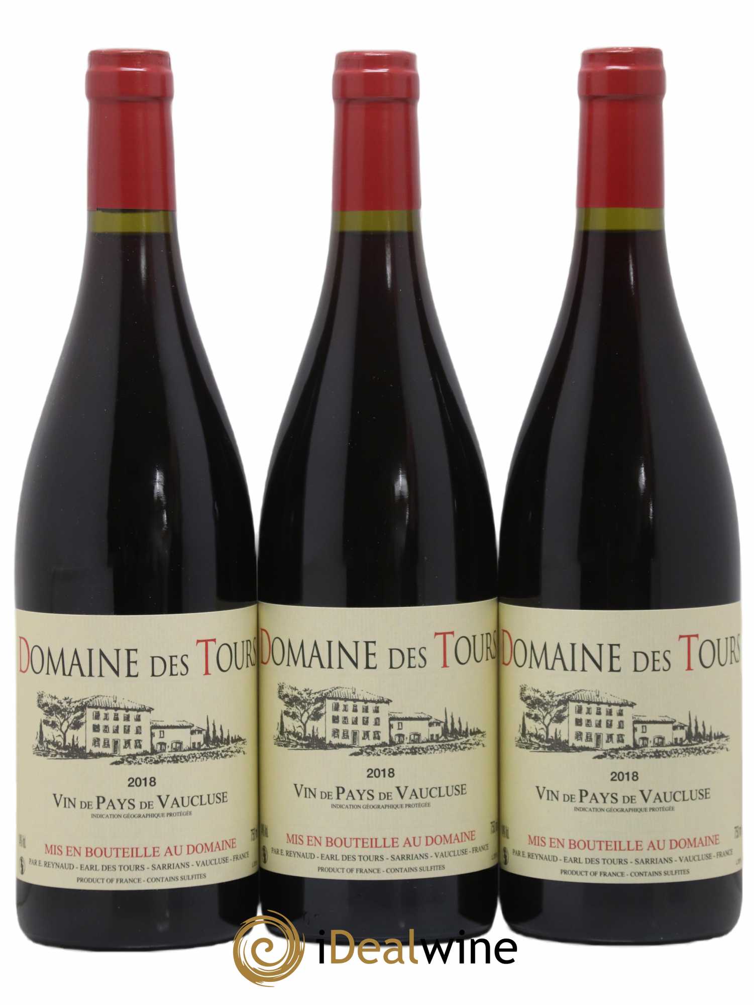 Vaucluse (Vin de Pays de Vaucluse) Domaine des Tours Emmanuel Reynaud 2018 - Lot de 3 bouteilles - 0
