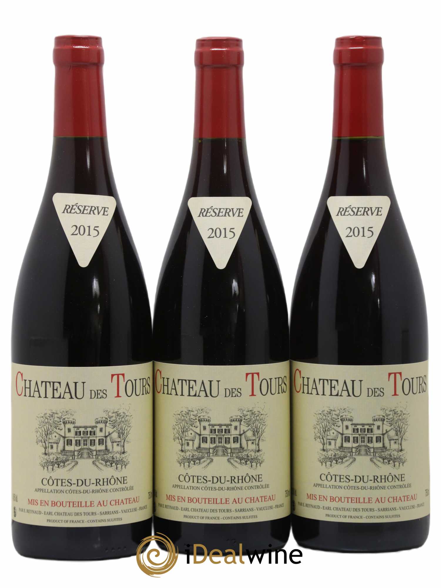 Côtes-du-Rhône Château des Tours Emmanuel Reynaud 2015 - Lot de 3 bouteilles - 0