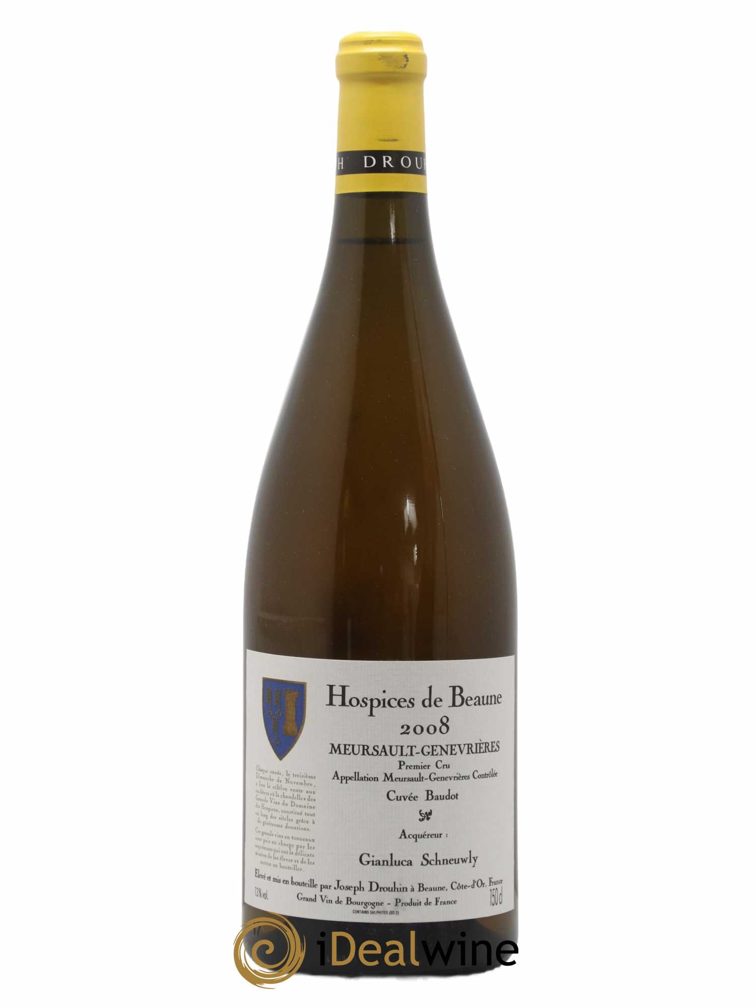 Meursault 1er Cru Hospices de Beaune Genevrières Cuvée Baudot - Joseph Drouhin 2008 - Posten von 1 Magnum - 0