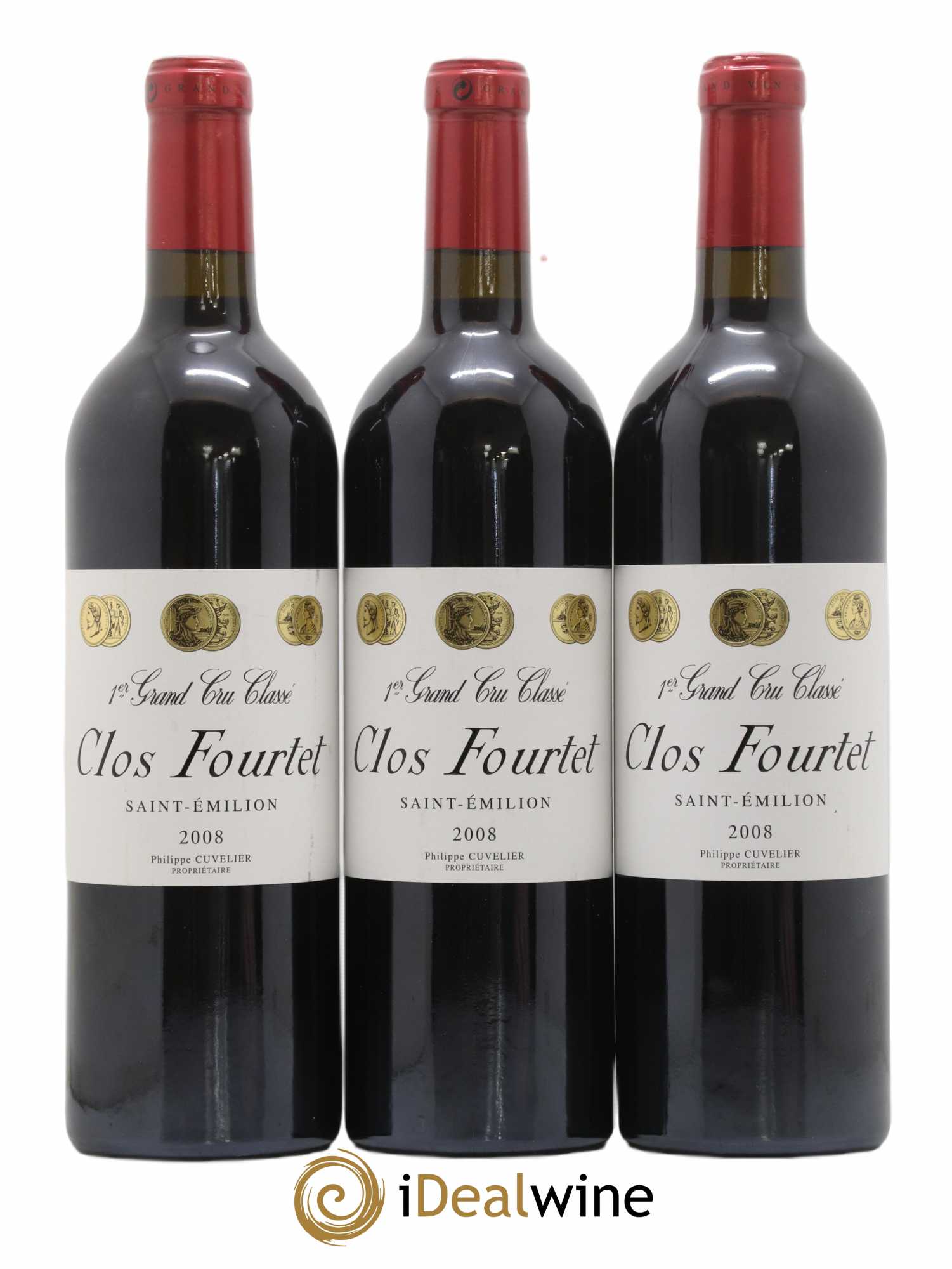 Clos Fourtet 1er Grand Cru Classé B 2008 - Lot de 3 bouteilles - 0