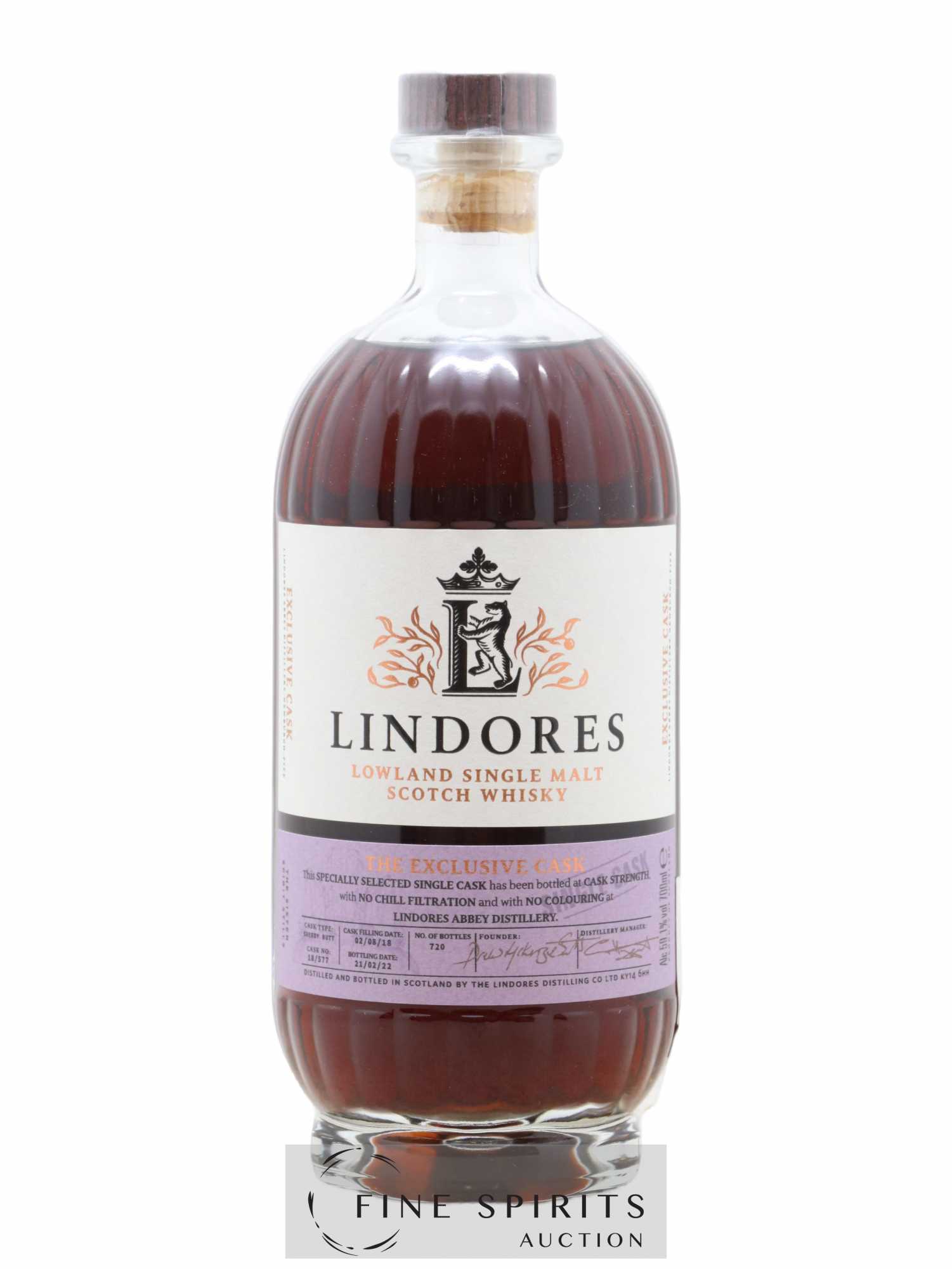Lindores 2018 Of. Cask n°18-577 - One of 720 - bottled 2022 - Lot de 1 bouteille - 0