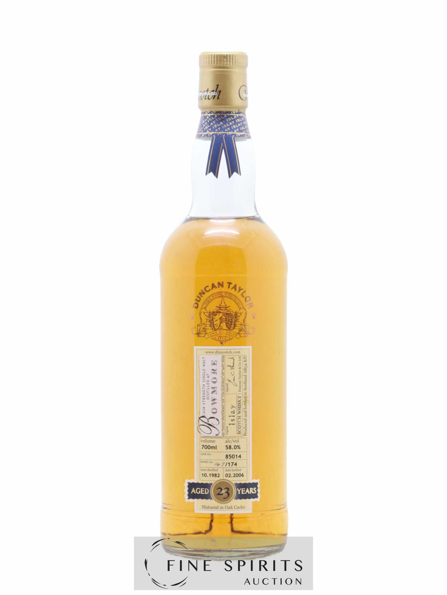 Bowmore 23 years 1982 Duncan Taylor Cask n°85014 - One of 174 - bottled 2006 Rare Auld - Lot de 1 bouteille - 1