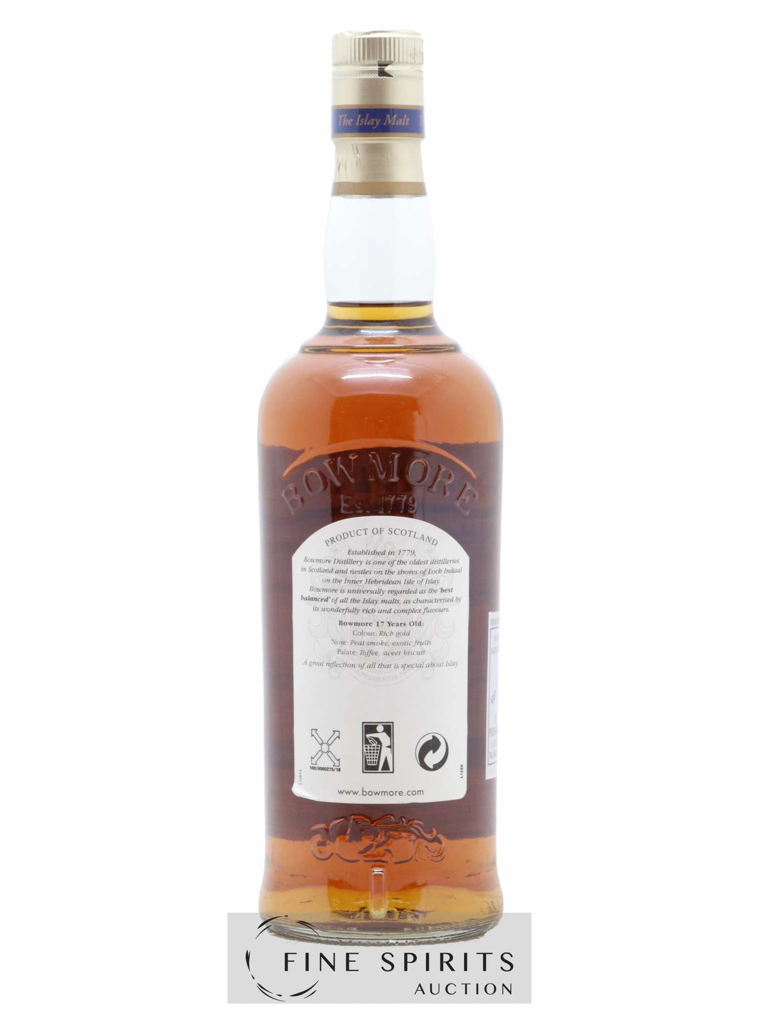 Bowmore 17 years Of. White Label - Lotto di 1 bottiglia - 2