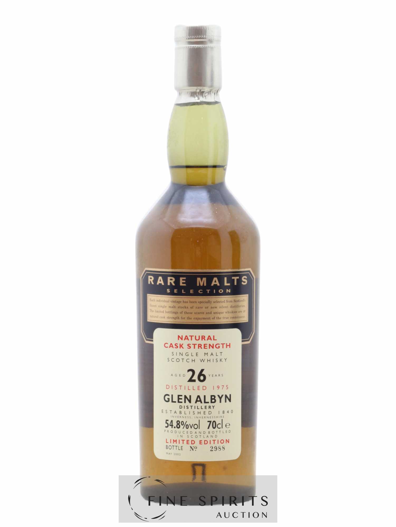 Glen Albyn 26 years 1975 Of. Rare Malts Selection Natural Cask Strengh - bottled 2002 Limited Edition - Lot de 1 bouteille - 1
