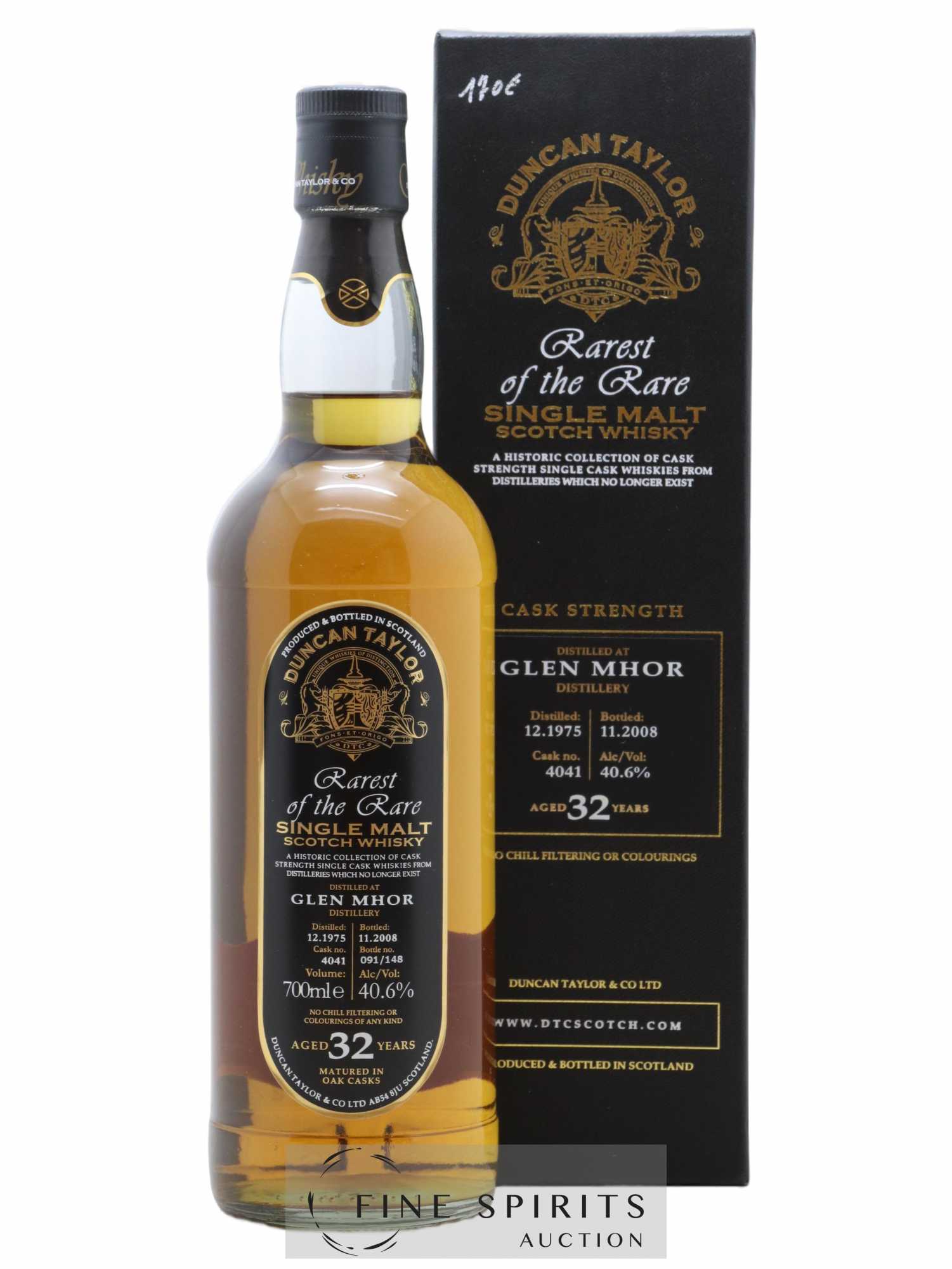 Glen Mhor 32 years 1975 Duncan Taylor Cask n°4041 - One of 148 - bottled 2008 Rarest of the Rare - Lot de 1 bouteille - 0