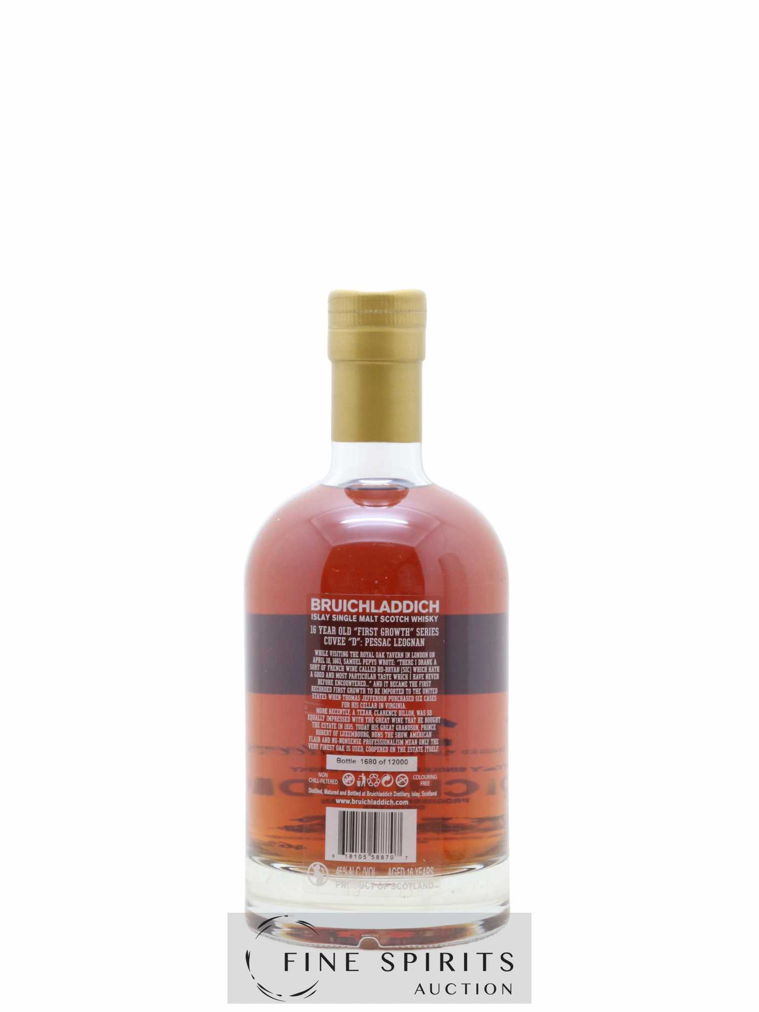 Bruichladdich 16 years Of. Cuvée D Pessac-Léognan One of 12000 The Sixteens - Lot de 1 bouteille - 2