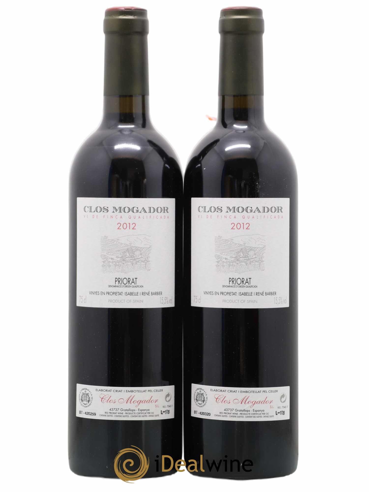 Priorat Clos Mogador DOCA René Barbier 2012 - Lot of 2 bottles - 0