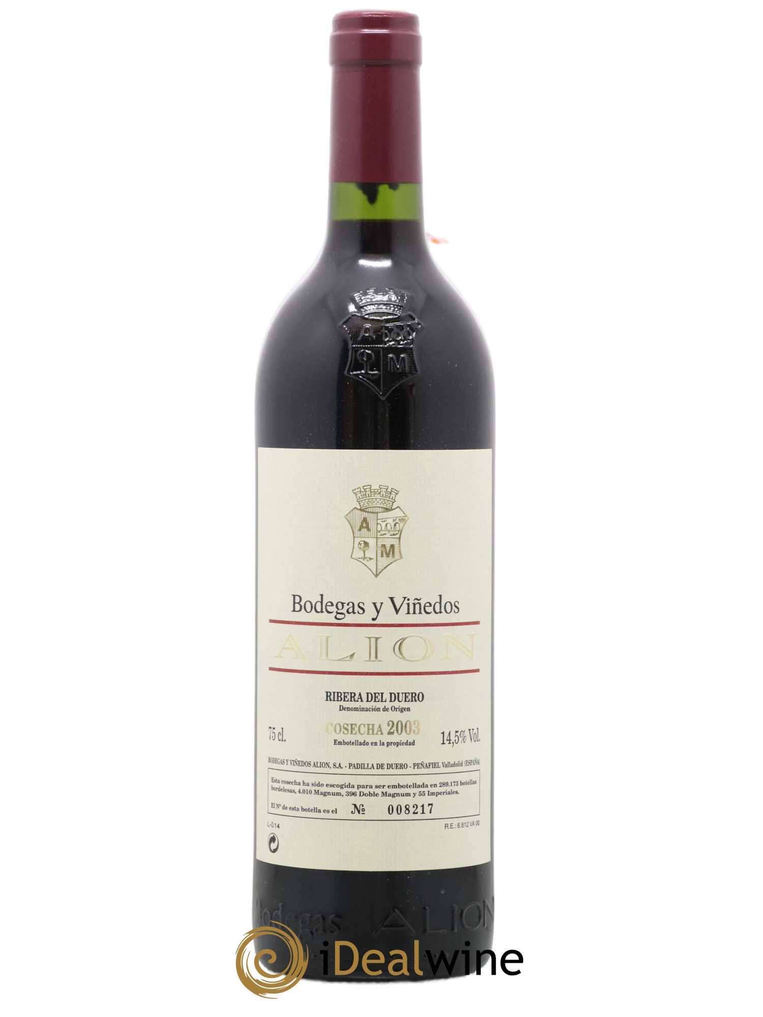 Ribera Del Duero DO Vega Sicilia Alion Famille Alvarez 2003 - Lot de 1 bouteille - 0