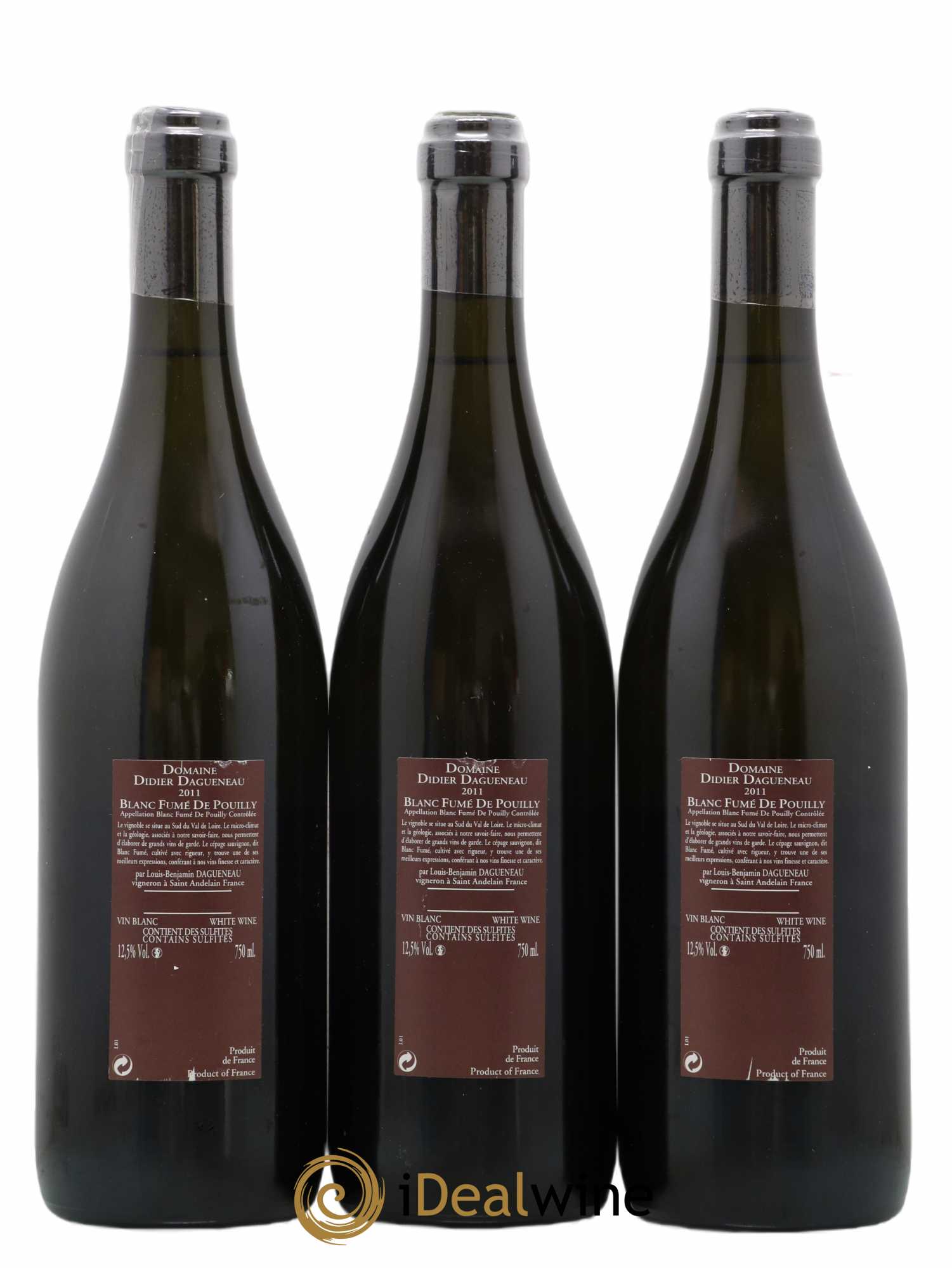 Vin de France (anciennement Pouilly-Fumé) Pur Sang Dagueneau (Domaine Didier - Louis-Benjamin) 2011 - Lot de 3 bouteilles - 1