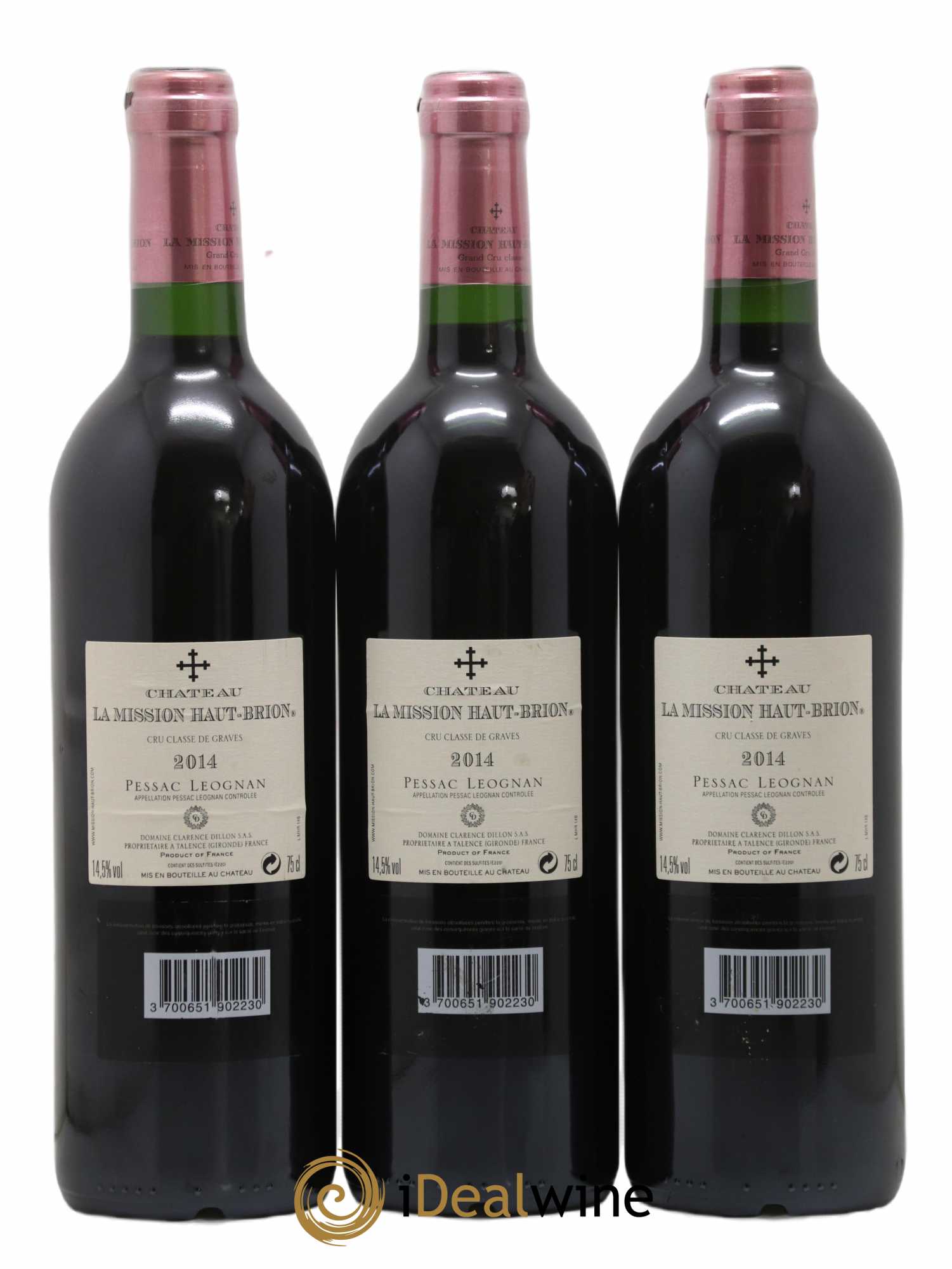 Château la Mission Haut-Brion Cru Classé de Graves  2014 - Lot of 3 bottles - 1