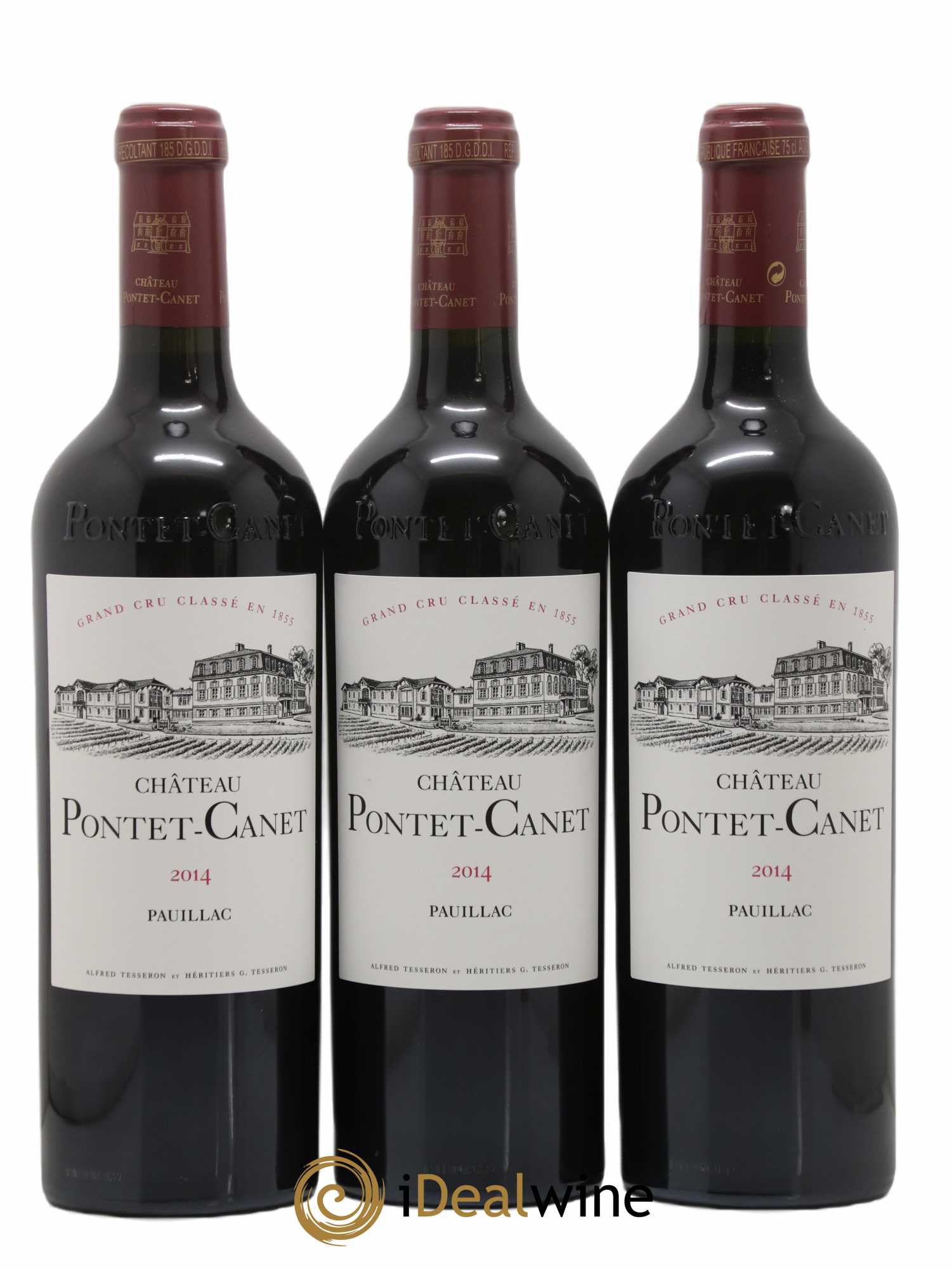 Château Pontet Canet 5ème Grand Cru Classé 2014 - Lot de 3 bouteilles - 0