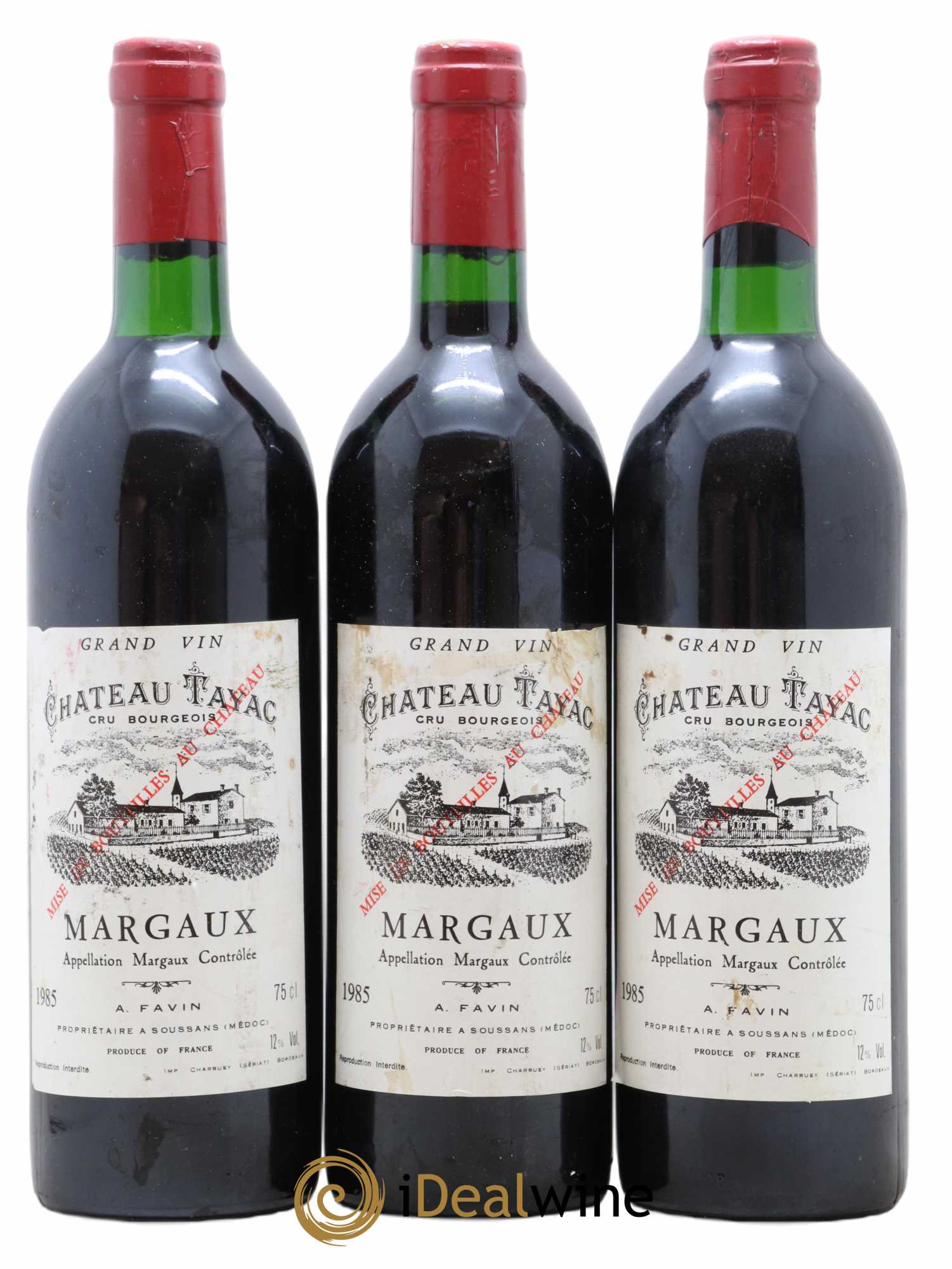 Château Tayac Cru Bourgeois 1985 - Lot de 3 bouteilles - 0