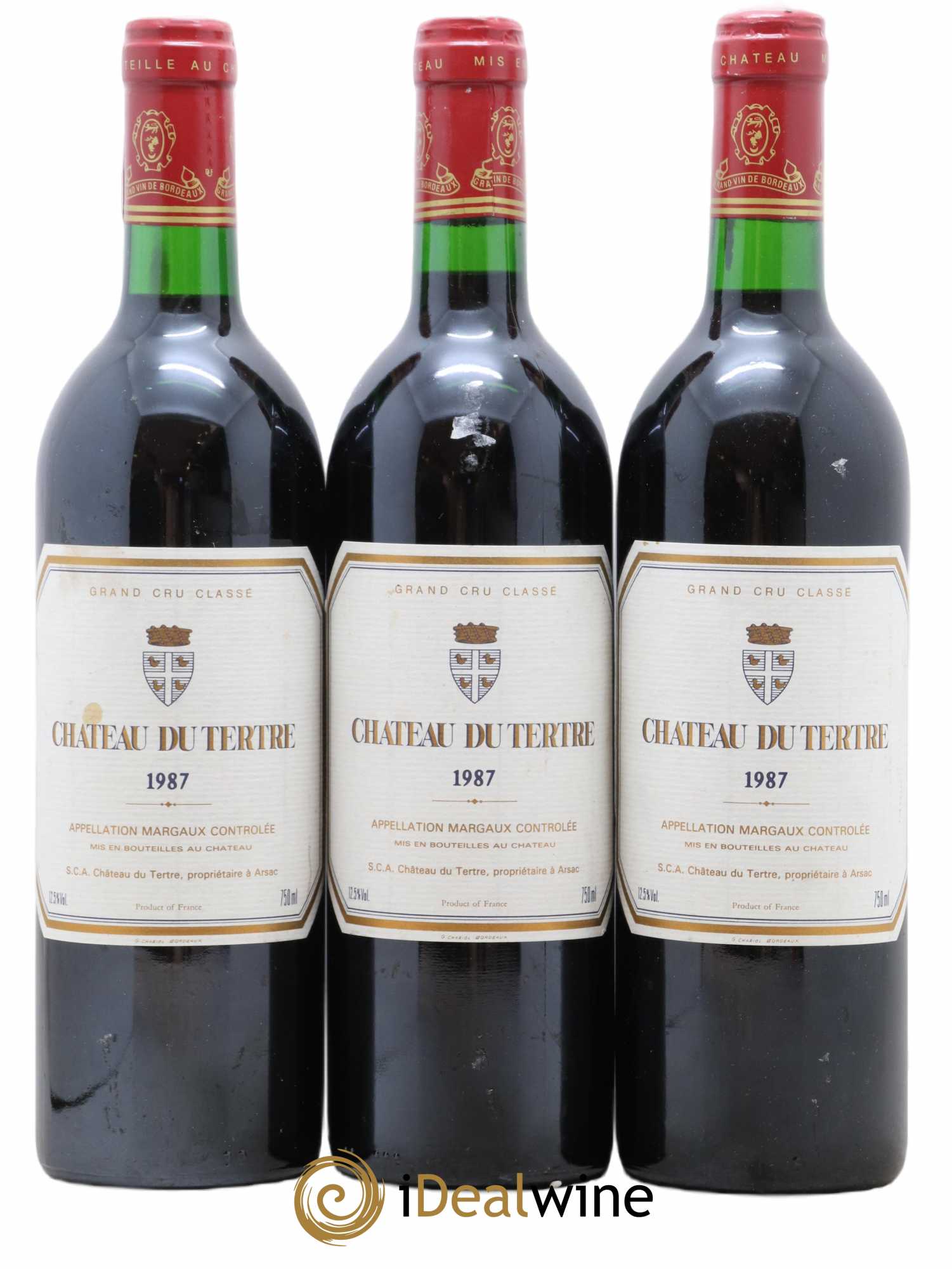 Château du Tertre 5ème Grand Cru Classé 1987 - Lot de 3 bouteilles - 0