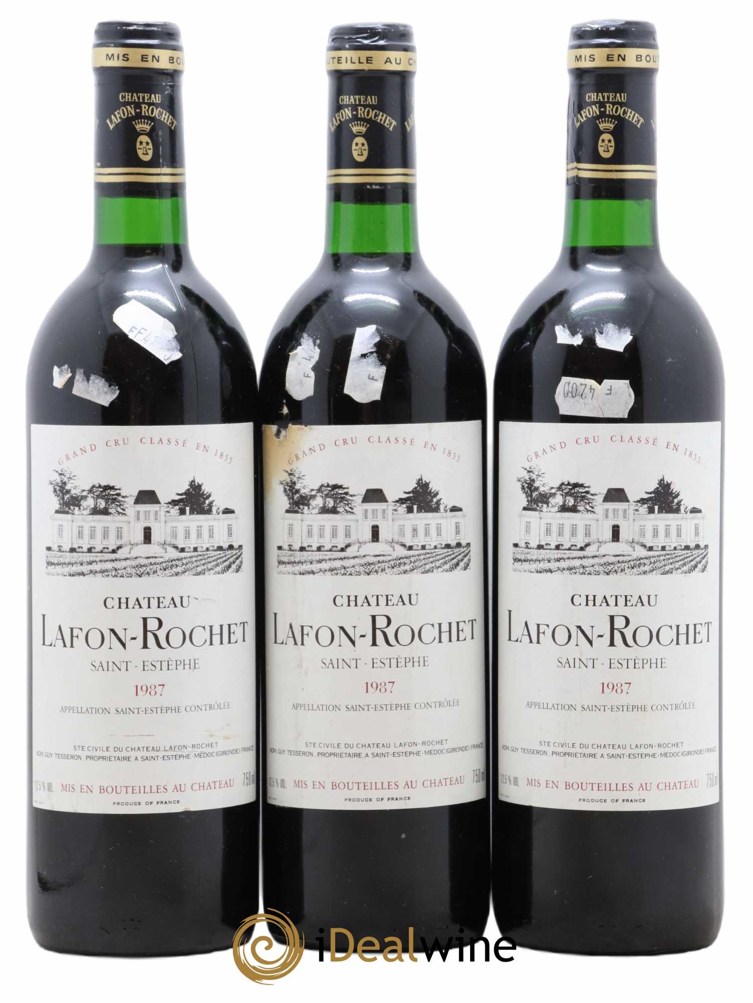 Château Lafon Rochet 4ème Grand Cru Classé 1987 - Lot de 3 bouteilles - 0