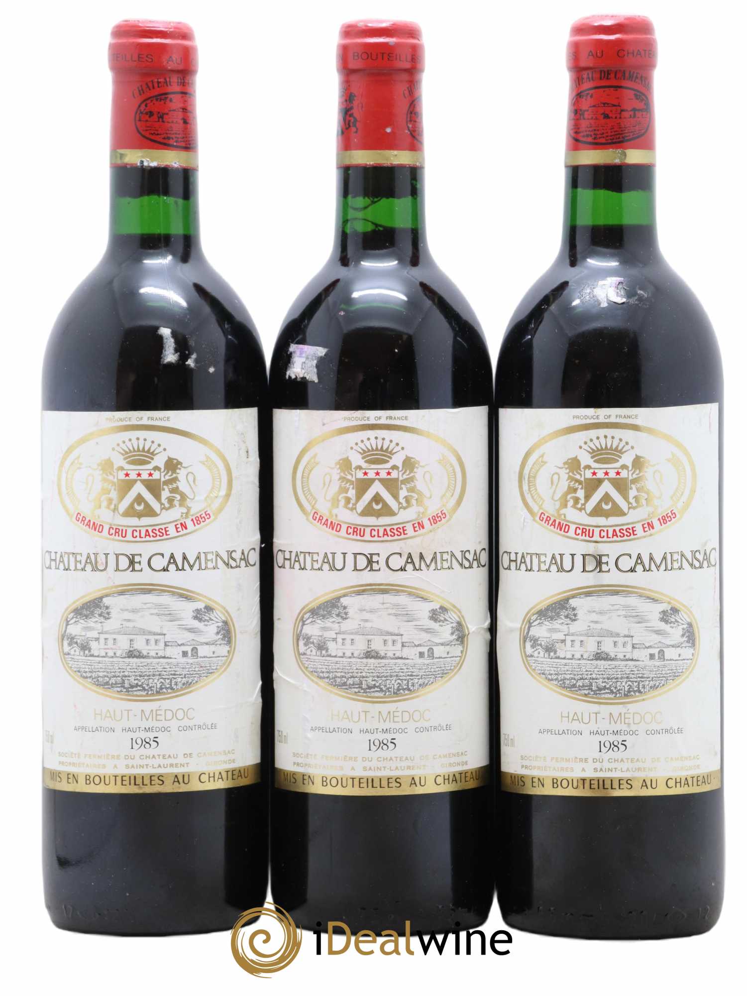 Château Camensac 5ème Grand Cru Classé 1985 - Lot de 3 bouteilles - 0