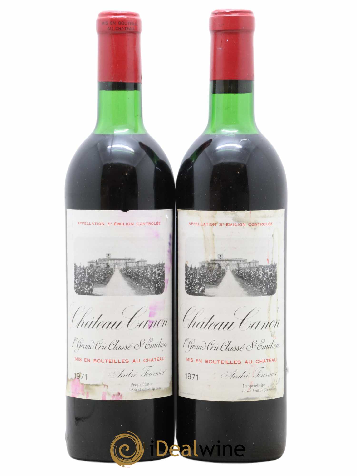 Château Canon 1er Grand Cru Classé B 1971 - Lot de 2 bouteilles - 0