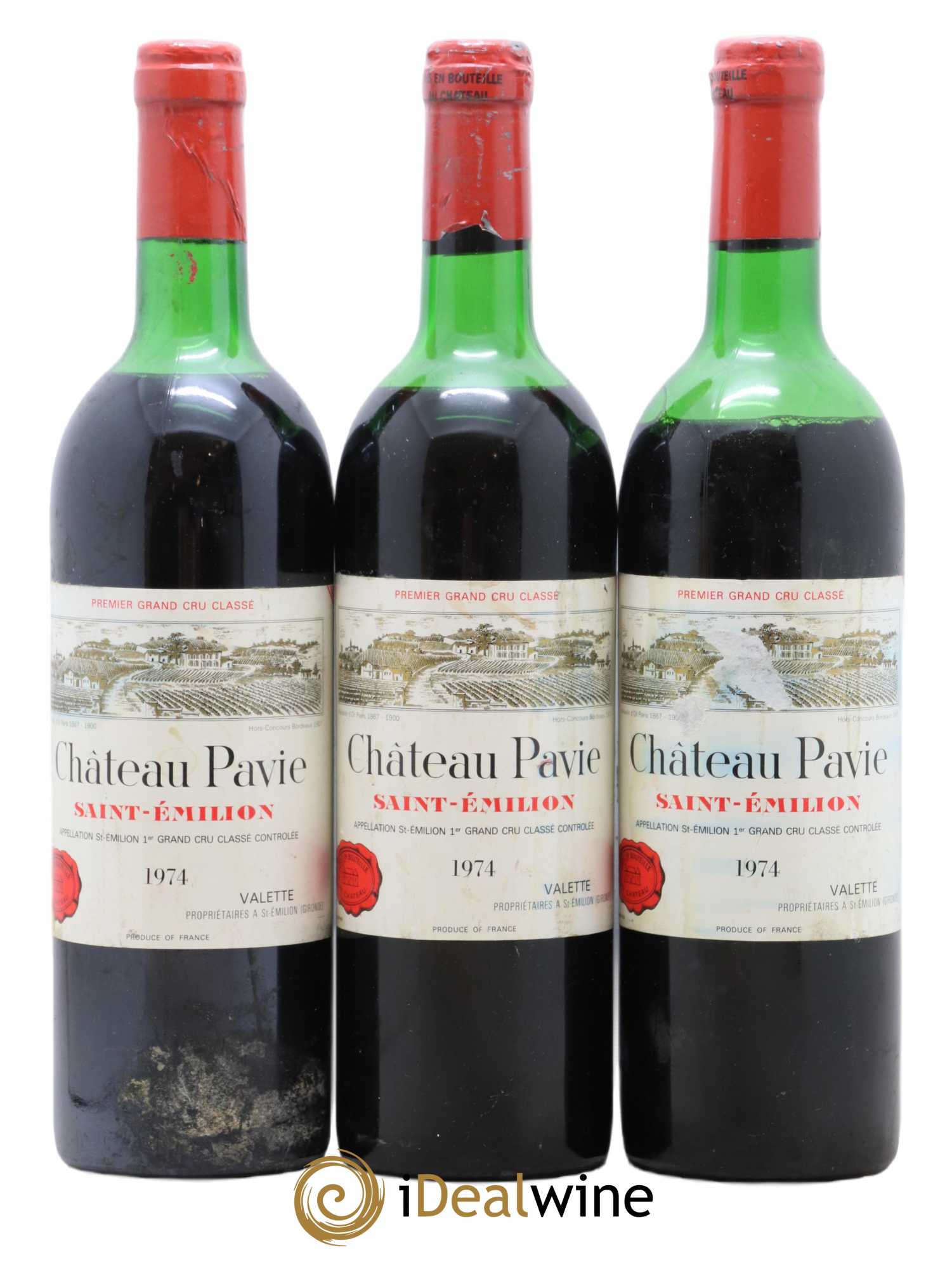 Château Pavie 1er Grand Cru Classé A 1974 - Lot de 3 bouteilles - 0