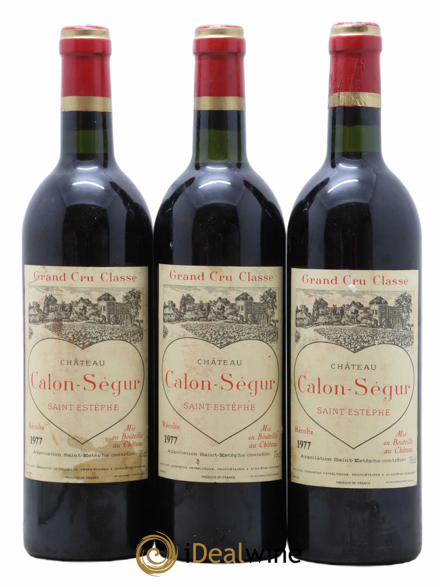 Château Calon Ségur 3ème Grand Cru Classé 1977 - Lot de 3 bouteilles - 0