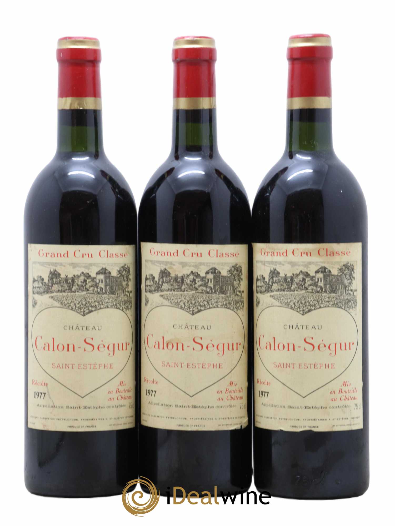 Château Calon Ségur 3ème Grand Cru Classé 1977 - Lot de 3 bouteilles - 0