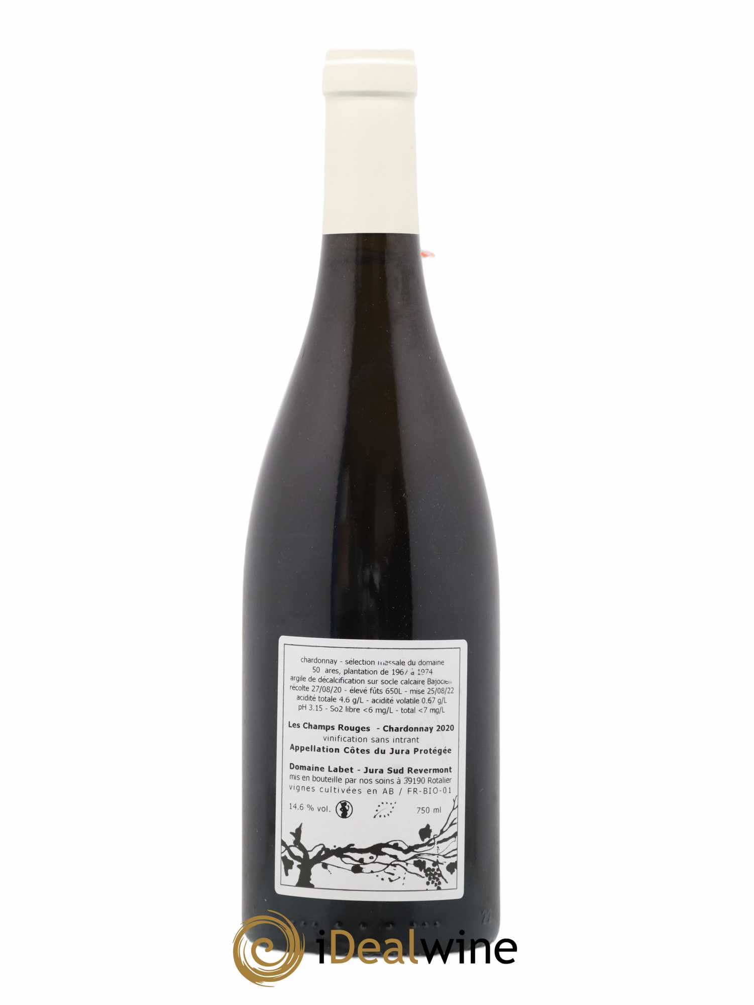 Côtes du Jura Chardonnay Les Champs Rouges Romain - Julien - Charline Labet 2020 - Lot de 1 bouteille - 1