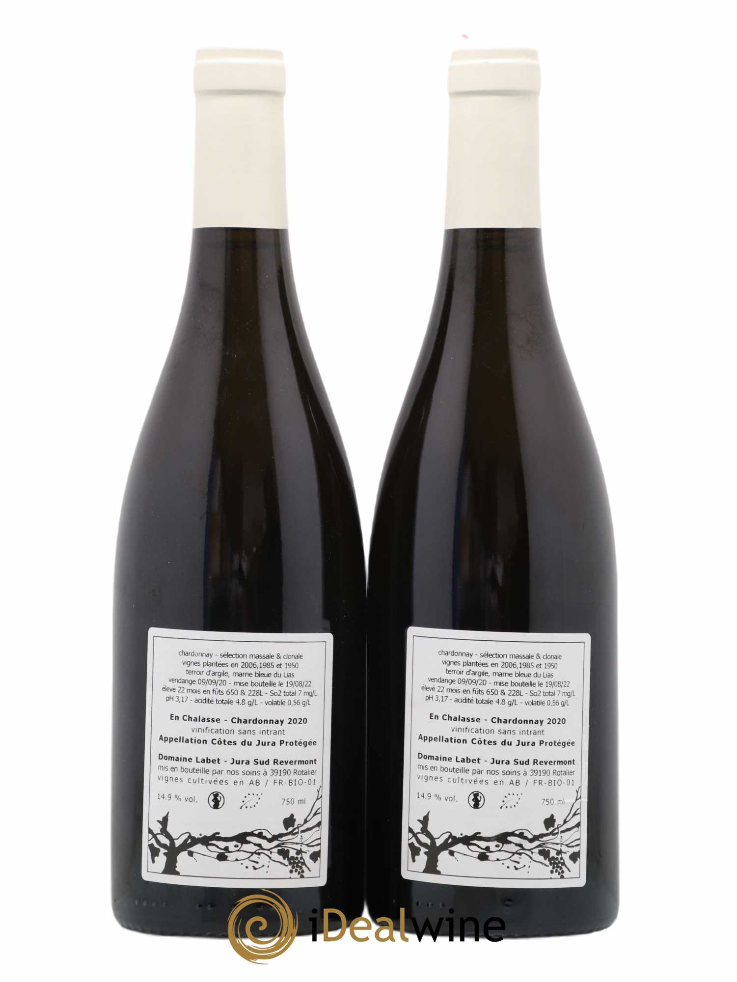 Côtes du Jura Chardonnay En Chalasse Romain - Julien - Charline Labet 2020 - Lot de 2 bouteilles - 1