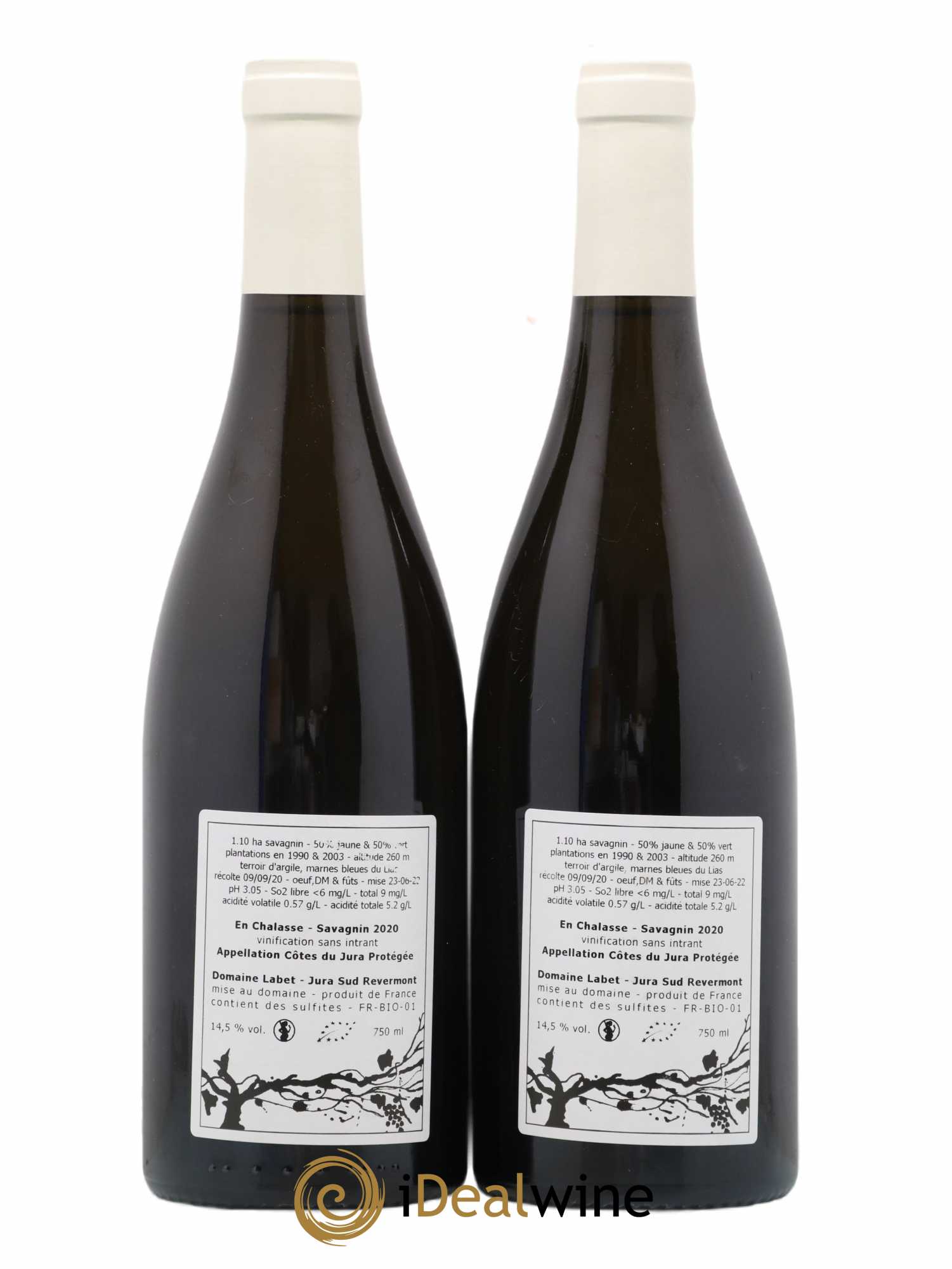Côtes du Jura Fleur de Savagnin En Chalasse Romain - Julien  - Charline Labet 2020 - Lot de 2 bouteilles - 1