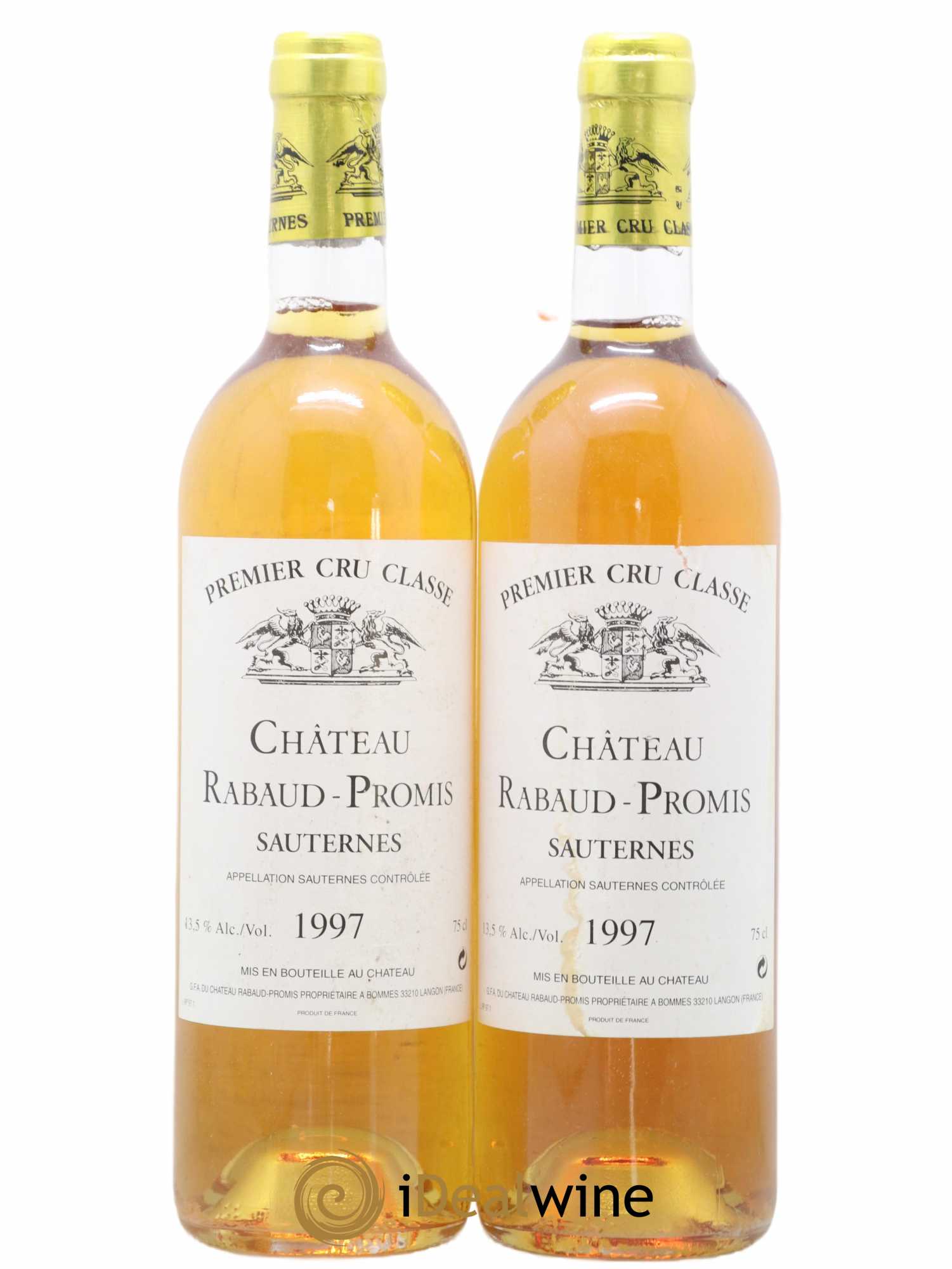 Château Rabaud Promis 1er Grand Cru Classé 1997 - Lot de 2 bouteilles - 0