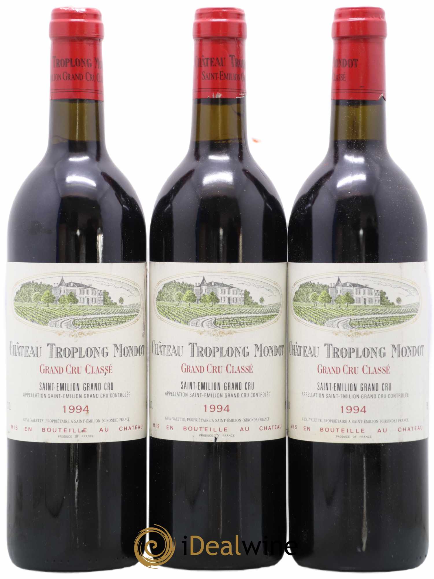 Château Troplong Mondot 1er Grand Cru Classé B 1994 - Lot de 3 bouteilles - 0