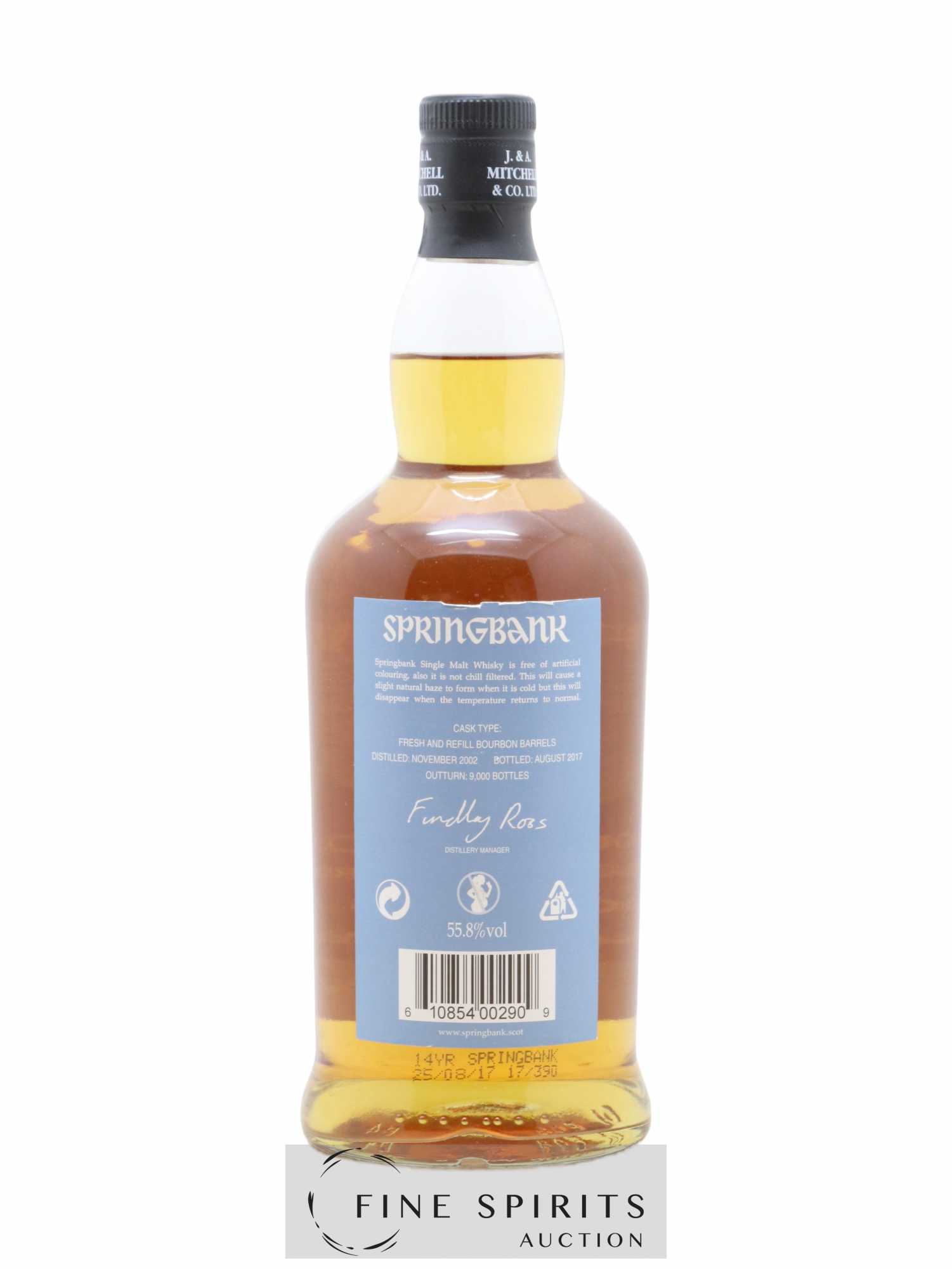 Springbank 14 years 2002 Of. Bourbon Wood One of 9000 - bottled 2017 - Lot de 1 bouteille - 2