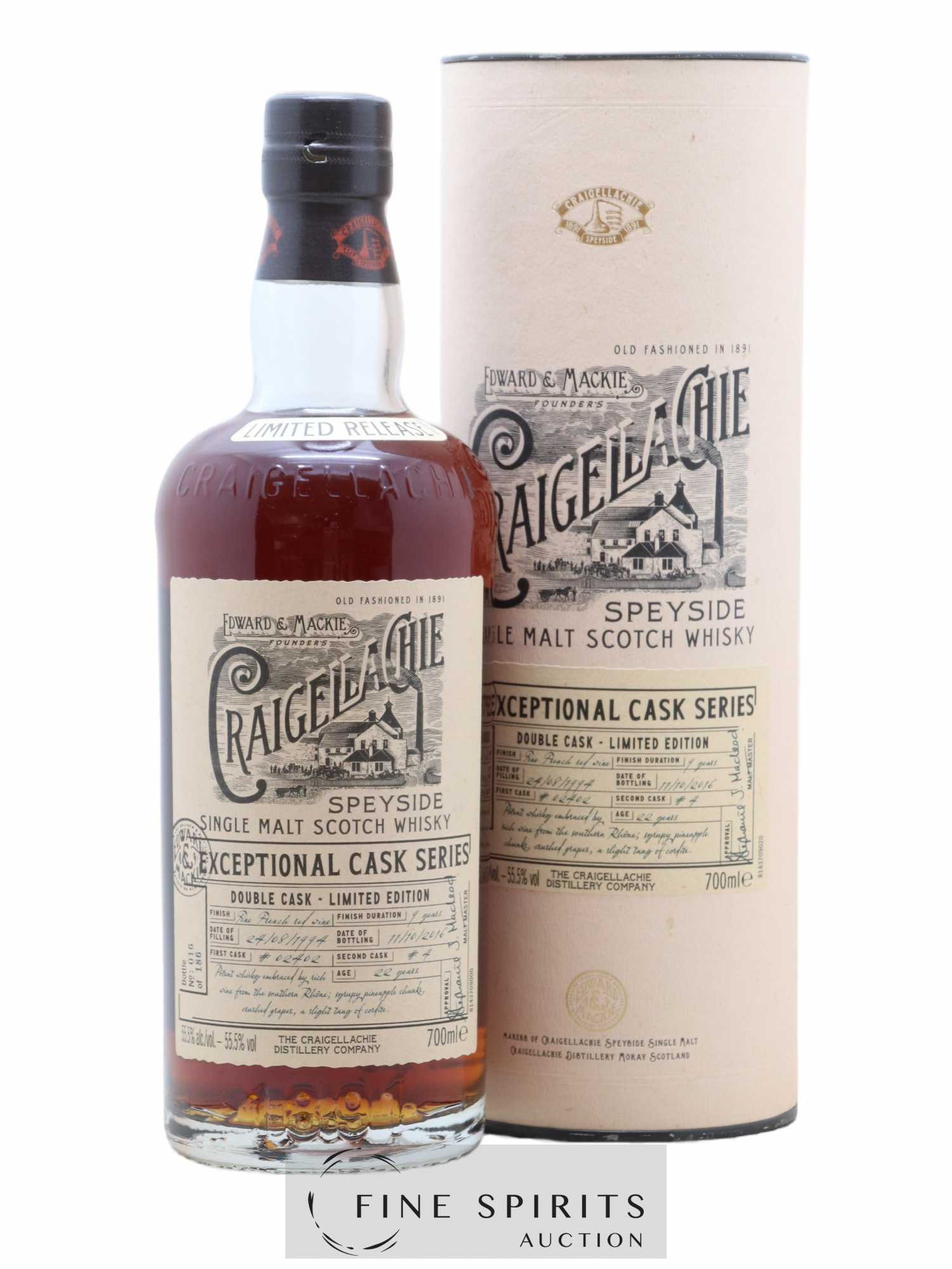 Craigellachie 22 years 1994 Of. Cask n°02402 - One of 186 - bottled 2016 Exceptional Cask Series - Lot de 1 bouteille - 0