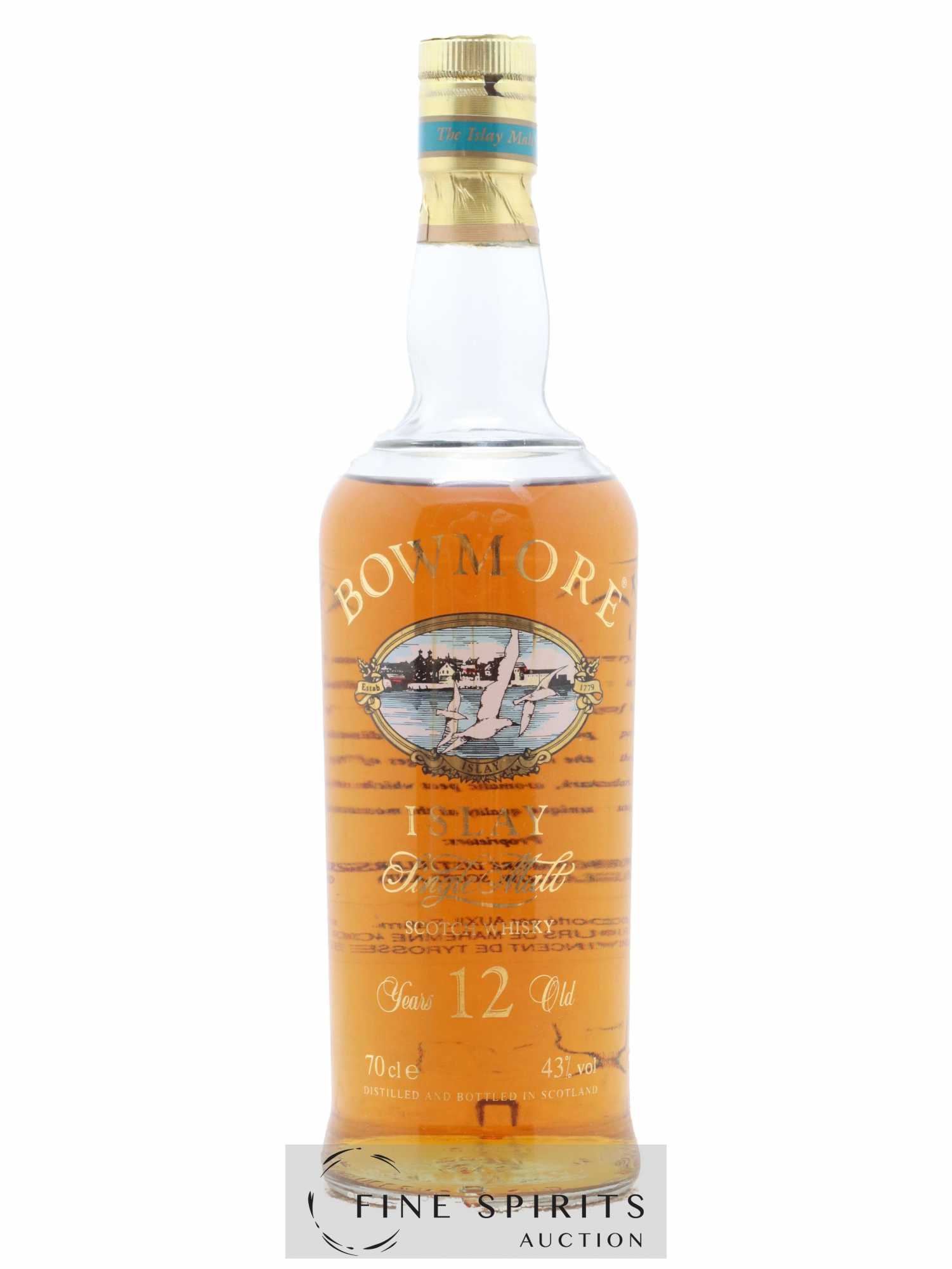 Bowmore 12 years Of. Screen Print Label - Posten von 1 Flasche - 0