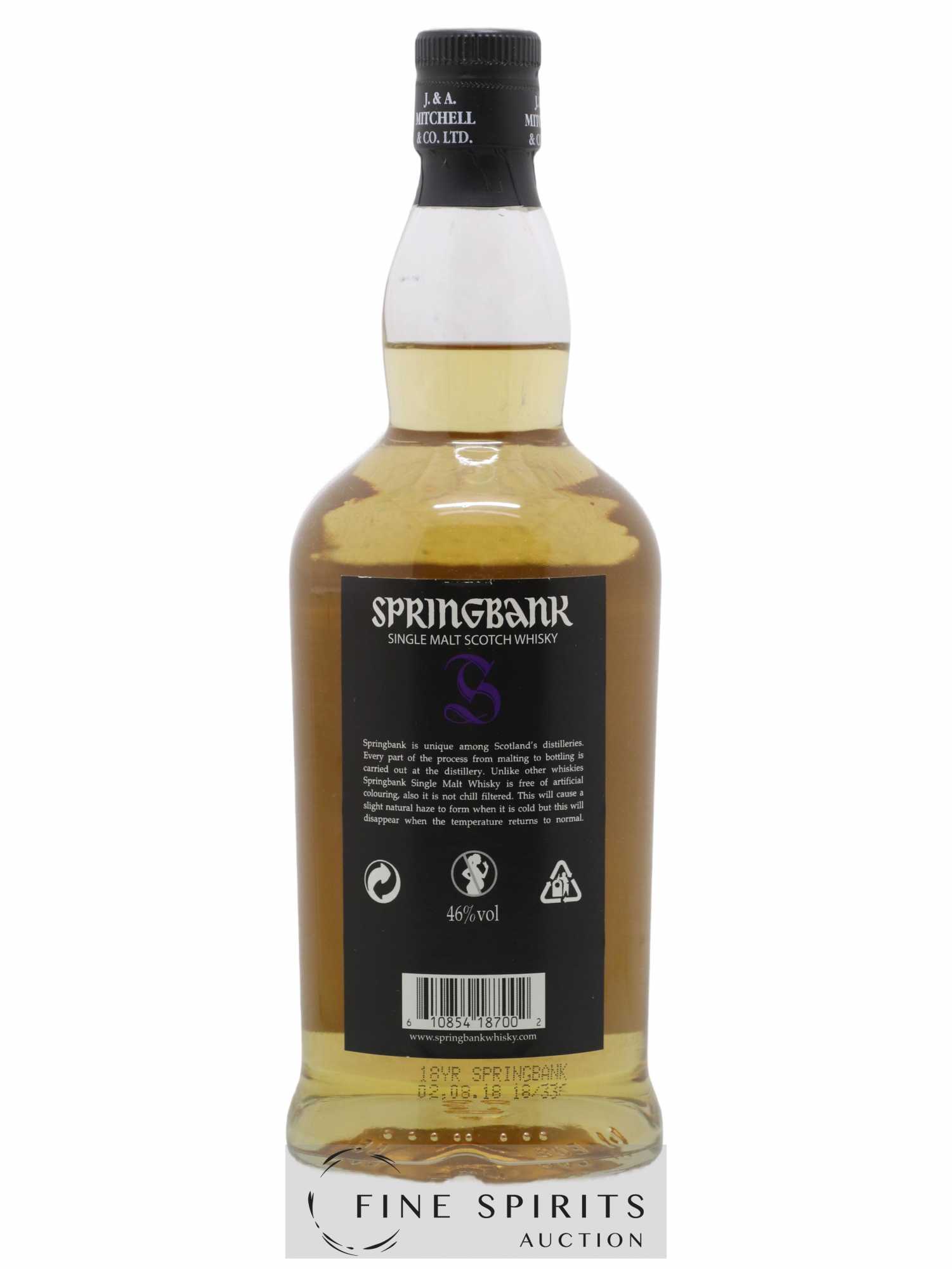 Springbank 18 years Of. Purple Label - Lot of 1 bottle - 1