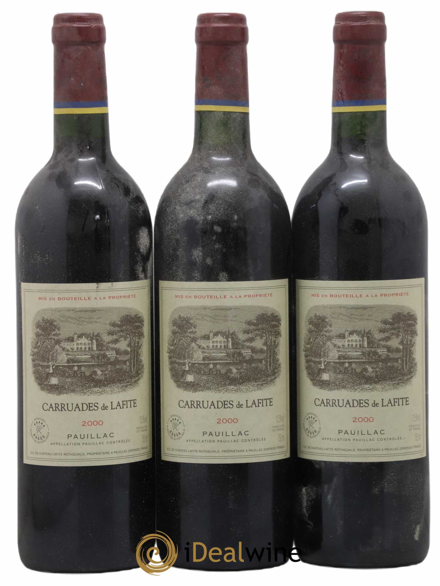 Carruades de Lafite Rothschild Second Vin 2000 - Lot de 3 bouteilles - 0