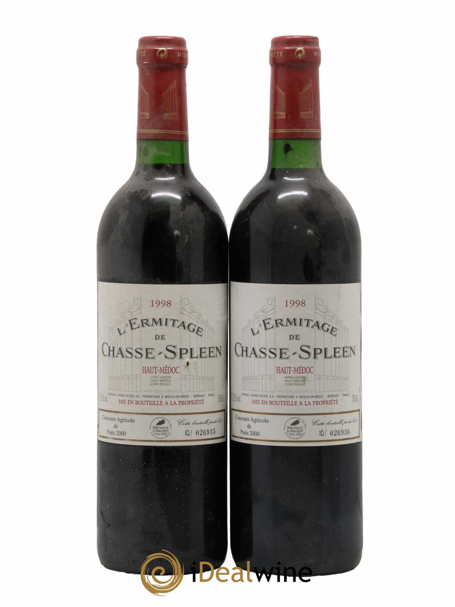 Héritage (Ermitage) de Chasse Spleen 1998 - Lot de 2 bouteilles - 0