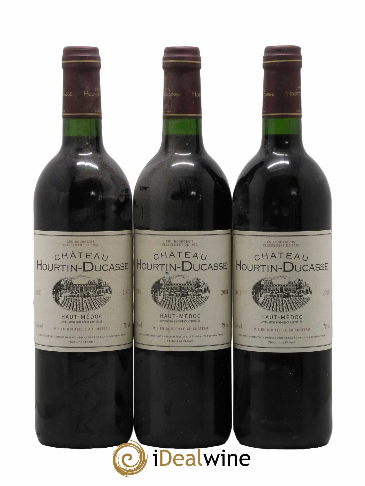Château Hourtin Ducasse Cru Bourgeois 2001 - Lot de 3 bouteilles - 0