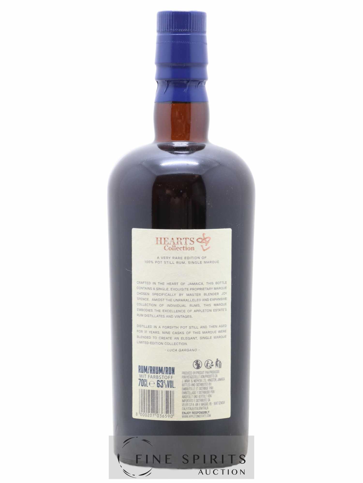 Appleton Estate 37 years 1984 Of. Pot Still Cask n°3391 through n°3399 - One of 1800 - bottled 2021 Hearts Collection - Lot de 1 bouteille - 2