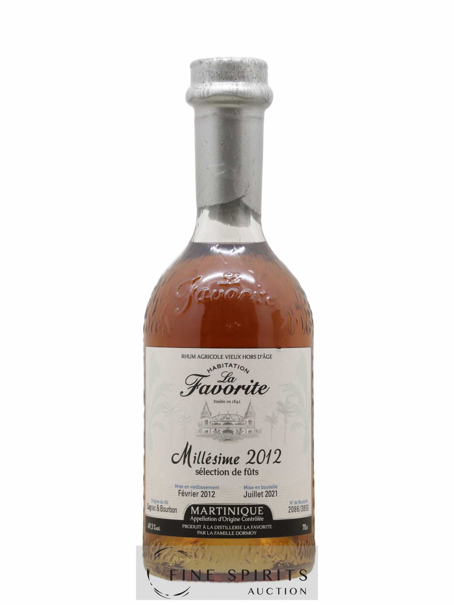 La Favorite 2012 Of. Sélection de Fûts Cognac & Bourbon - One of 3850 - bottled 2021 - Lot de 1 bouteille - 1