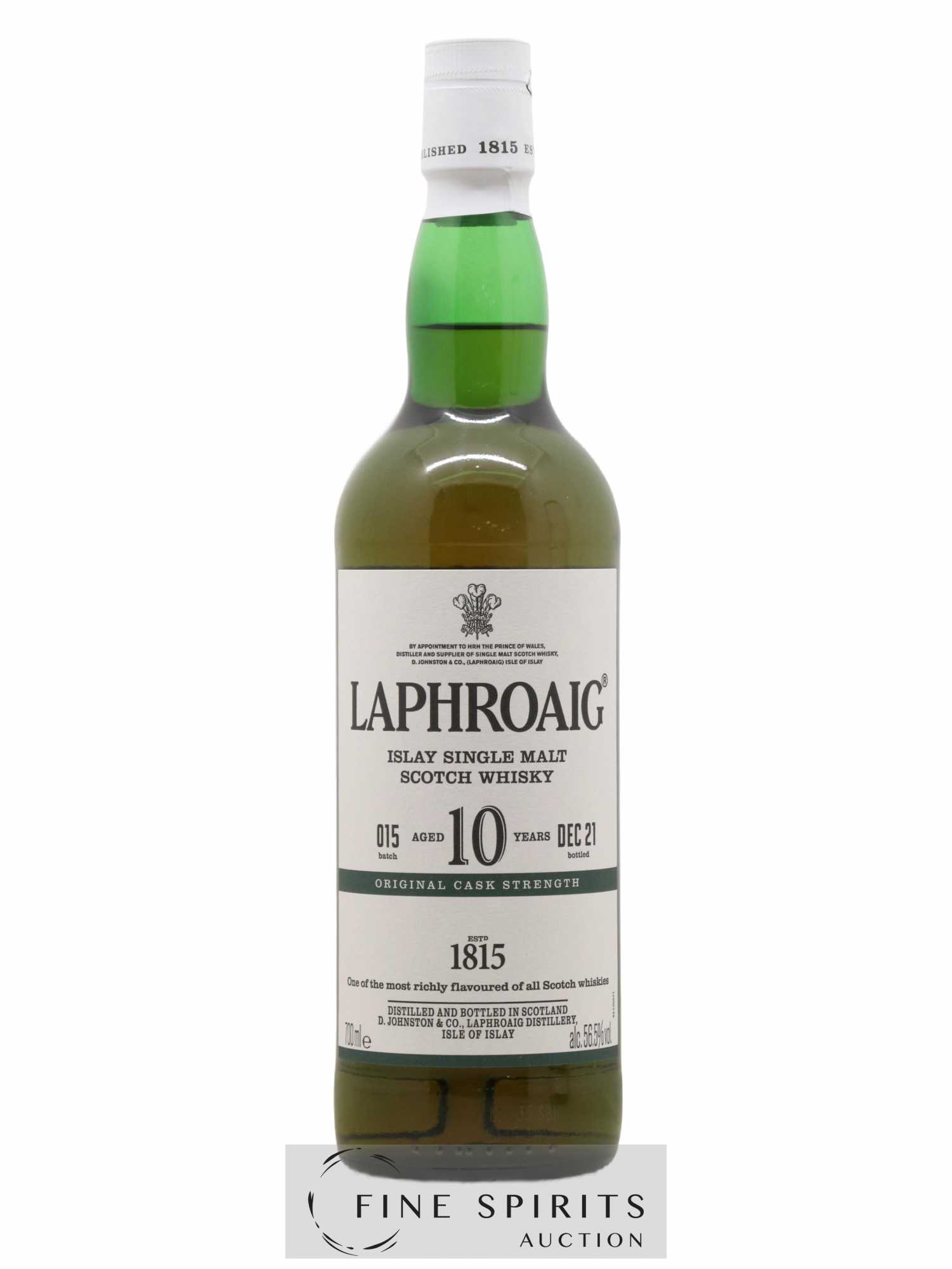Laphroaig 10 years Of. Original Cask Strength Batch 015 - bottled 2021  (sans prix de réserve) - Lot de 1 bouteille - 1