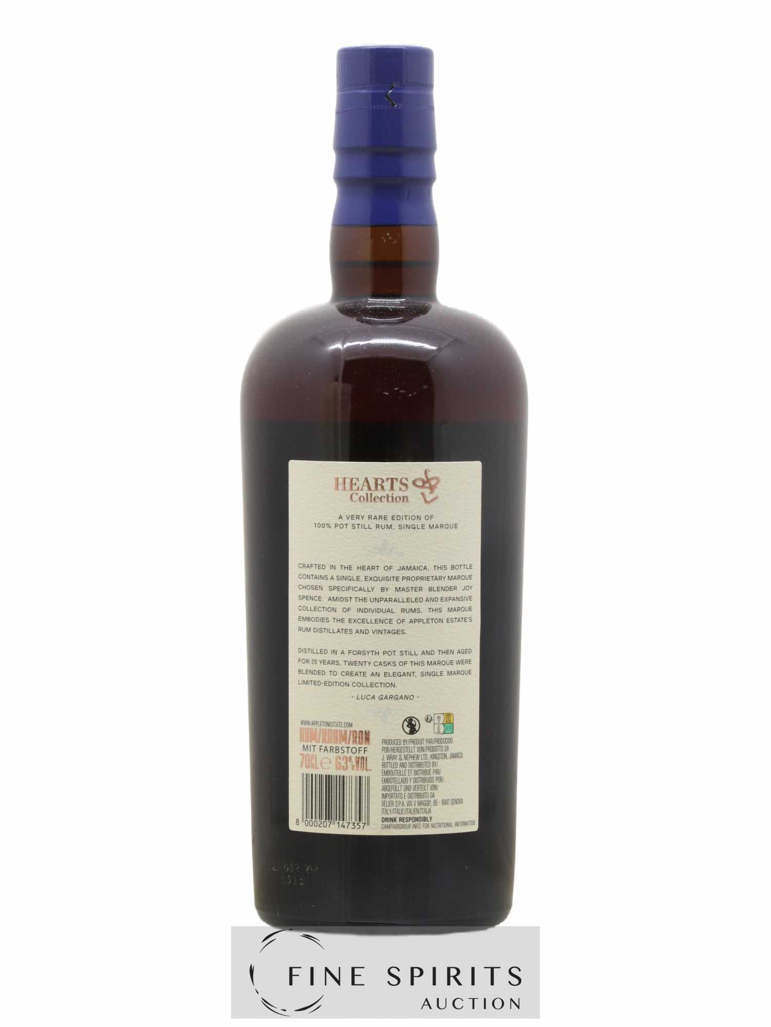 Appleton Estate 20 years 2002 Of. Pot Still Cask n°404082 through n°404101 - One of 5700 - bottled 2022 Hearts - Lot de 1 bouteille - 2