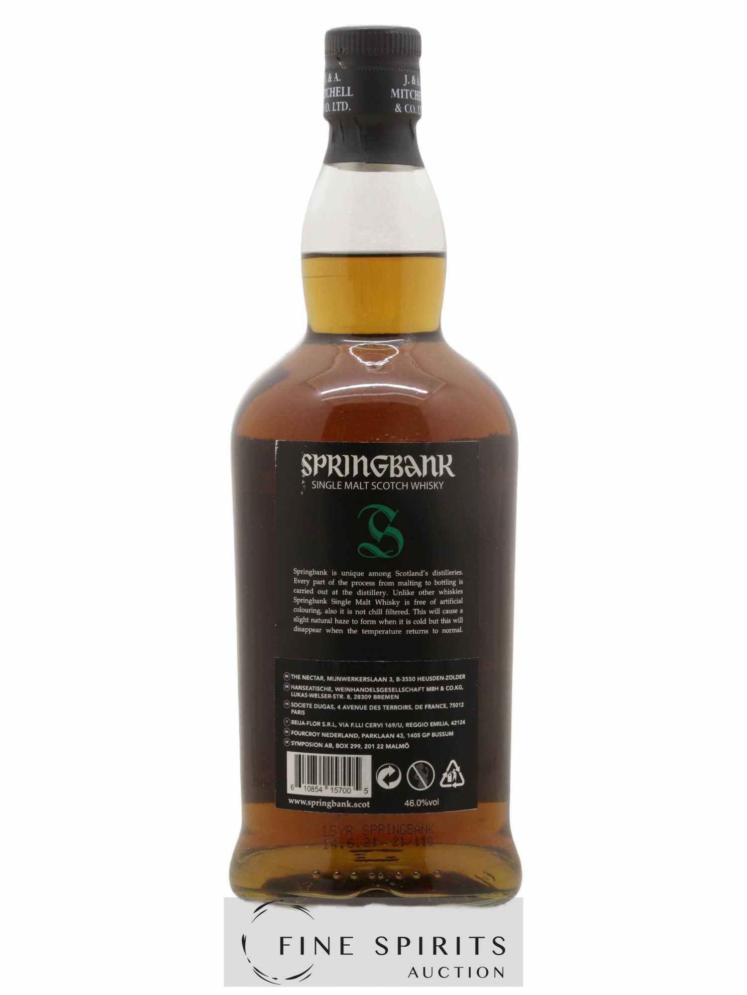 Springbank 15 years Of. Green Label - Posten von 1 Flasche - 1