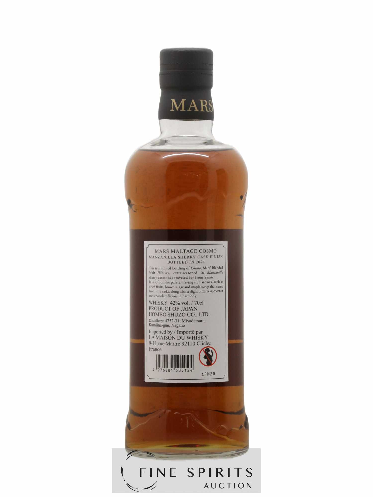 Mars Maltage Of. Cosmo Manzanilla Sherry Cask Finish - bottled 2021 (sans prix de réserve) - Lot de 1 bouteille - 2